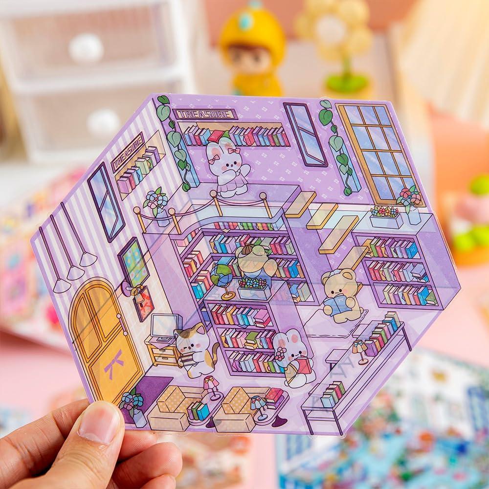 Kit de Stickers 3D Wiskowee - 10 Sets Miniaturas Reutilizables