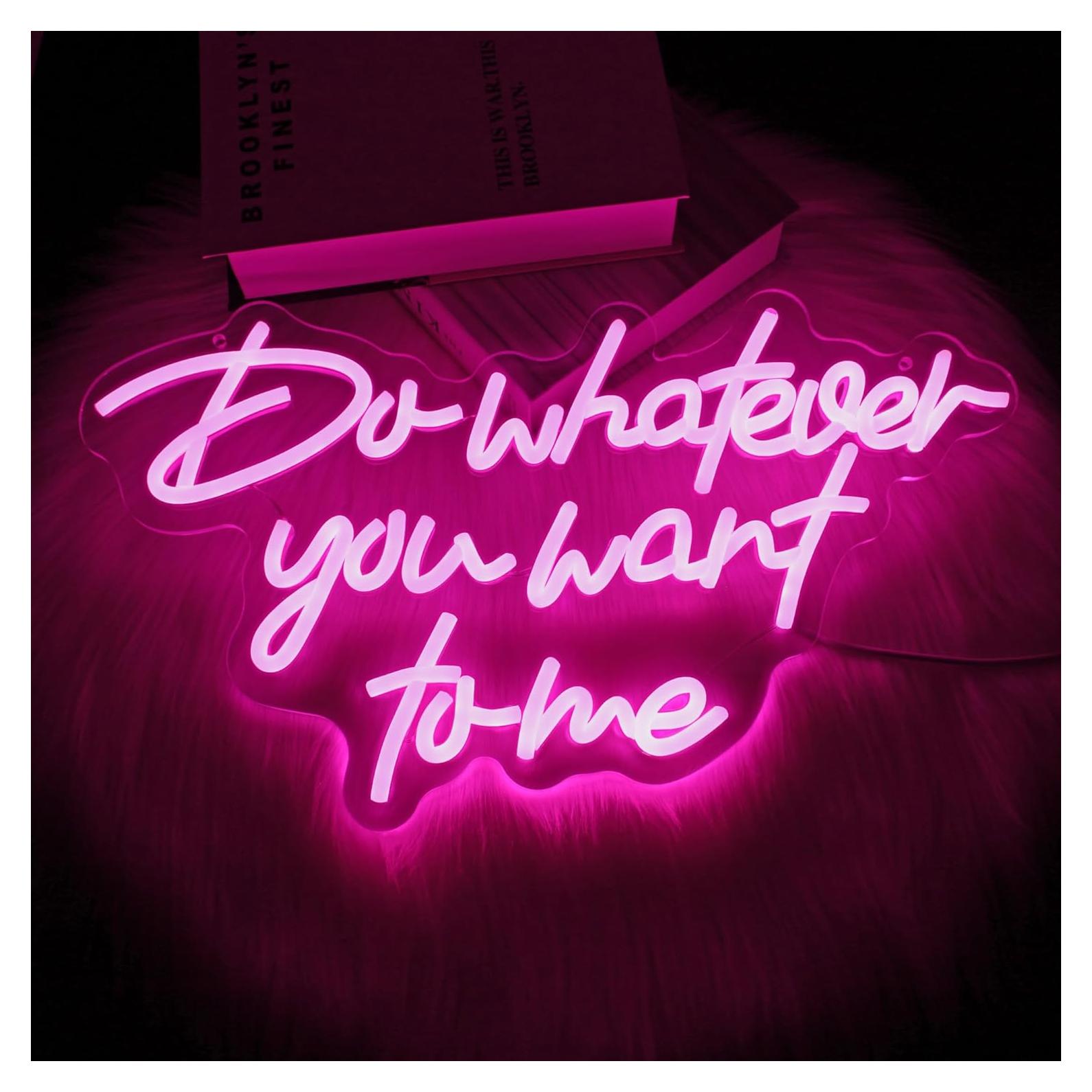 Letrero Neón LED Rosa Whfobfe Decoración Pared USB 35.88x33.99cm