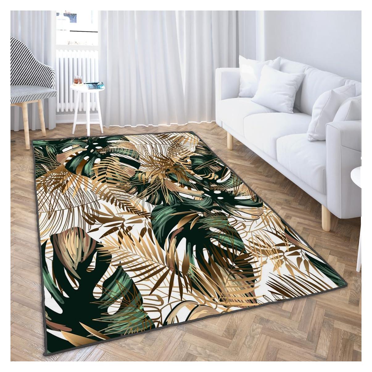 Alfombra Antideslizante Ansouyi 152x213 cm Verde Tropical