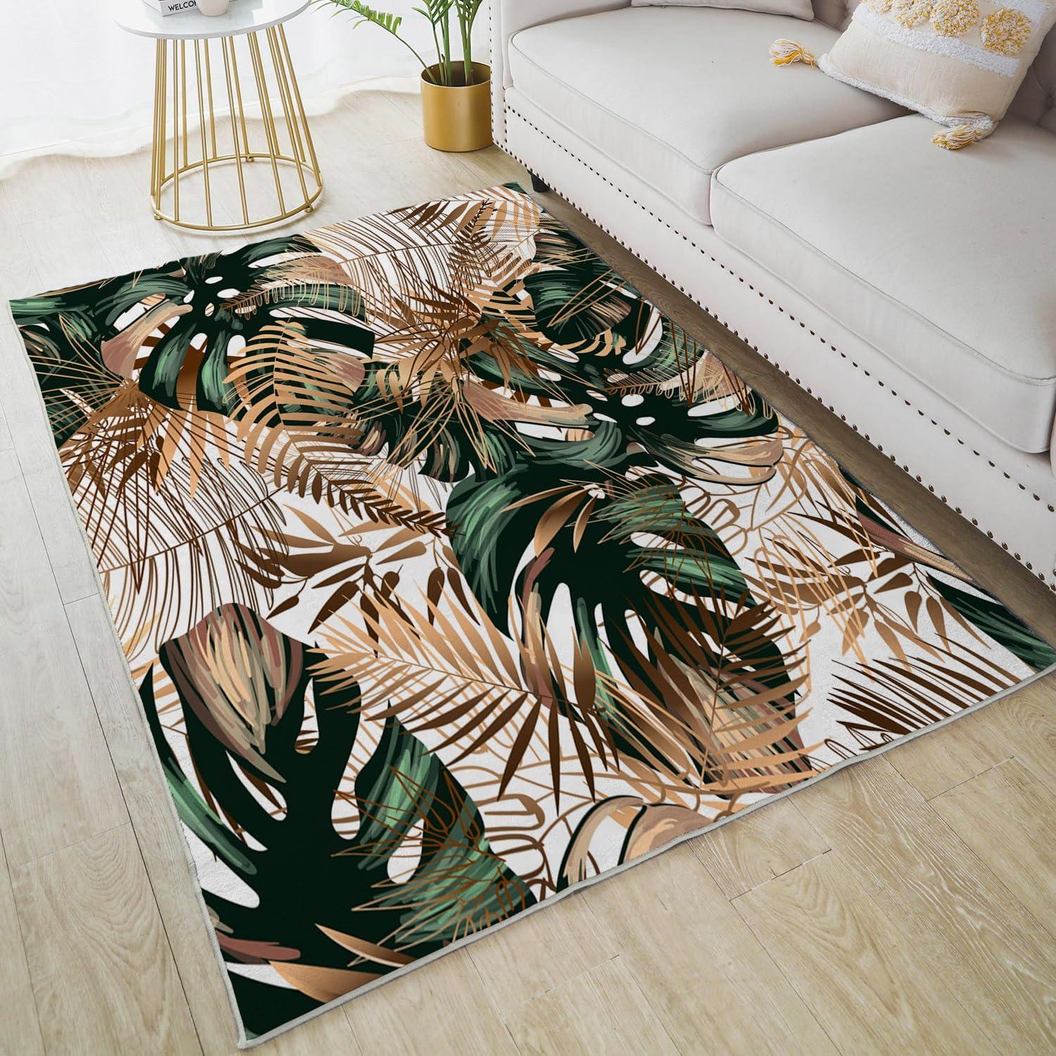 Alfombra Antideslizante Ansouyi 152x213 cm Verde Tropical