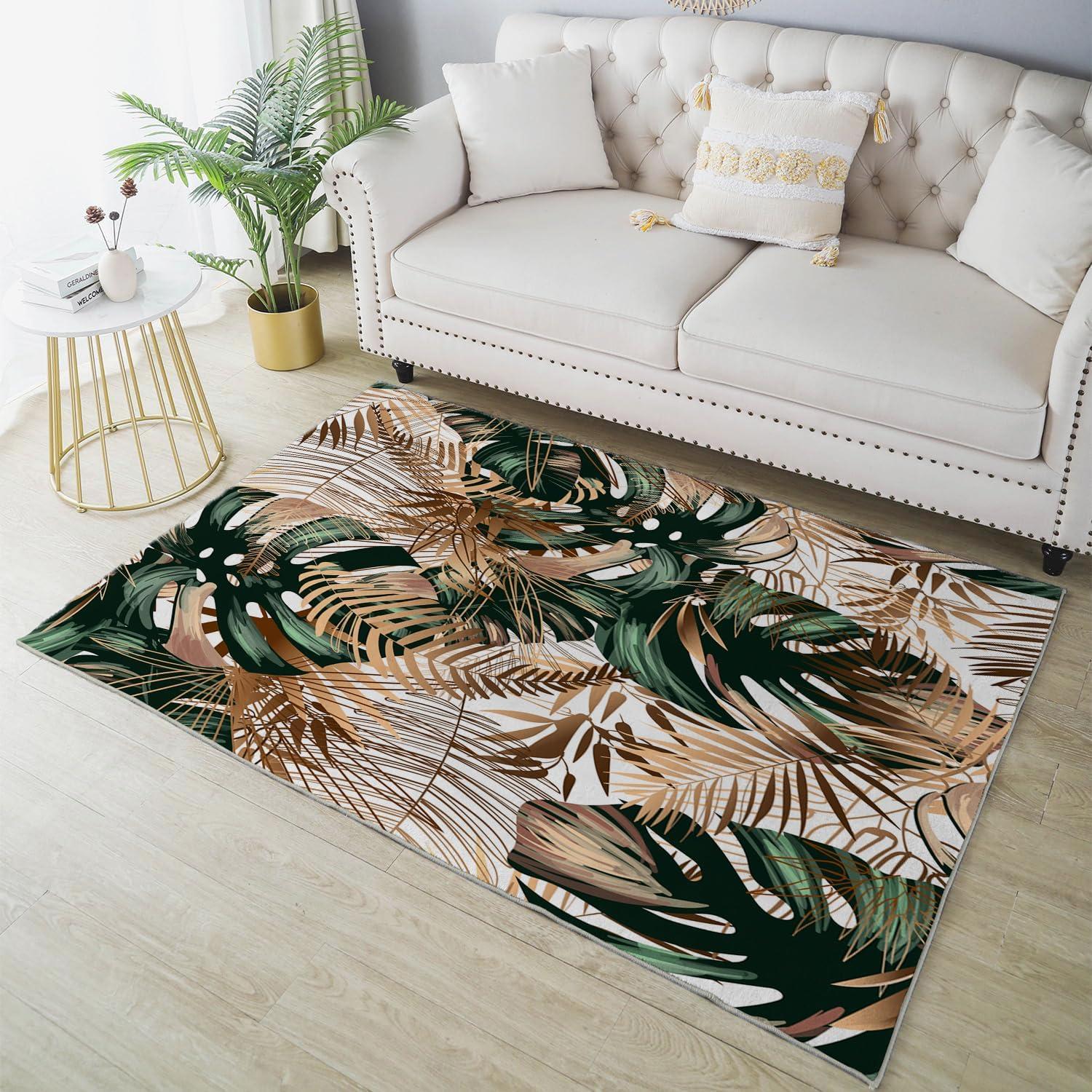 Alfombra Antideslizante Ansouyi 152x213 cm Verde Tropical