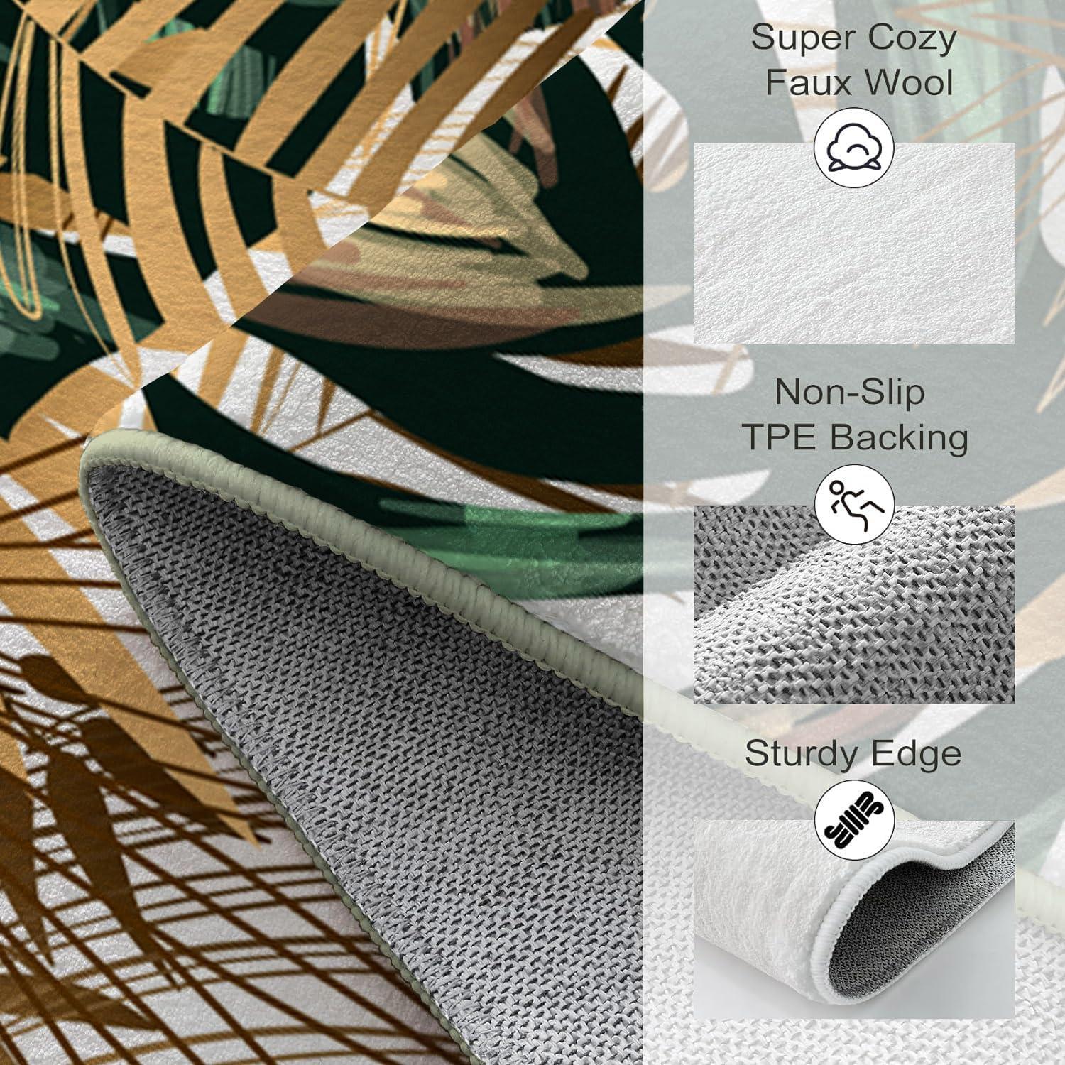 Alfombra Antideslizante Ansouyi 152x213 cm Verde Tropical