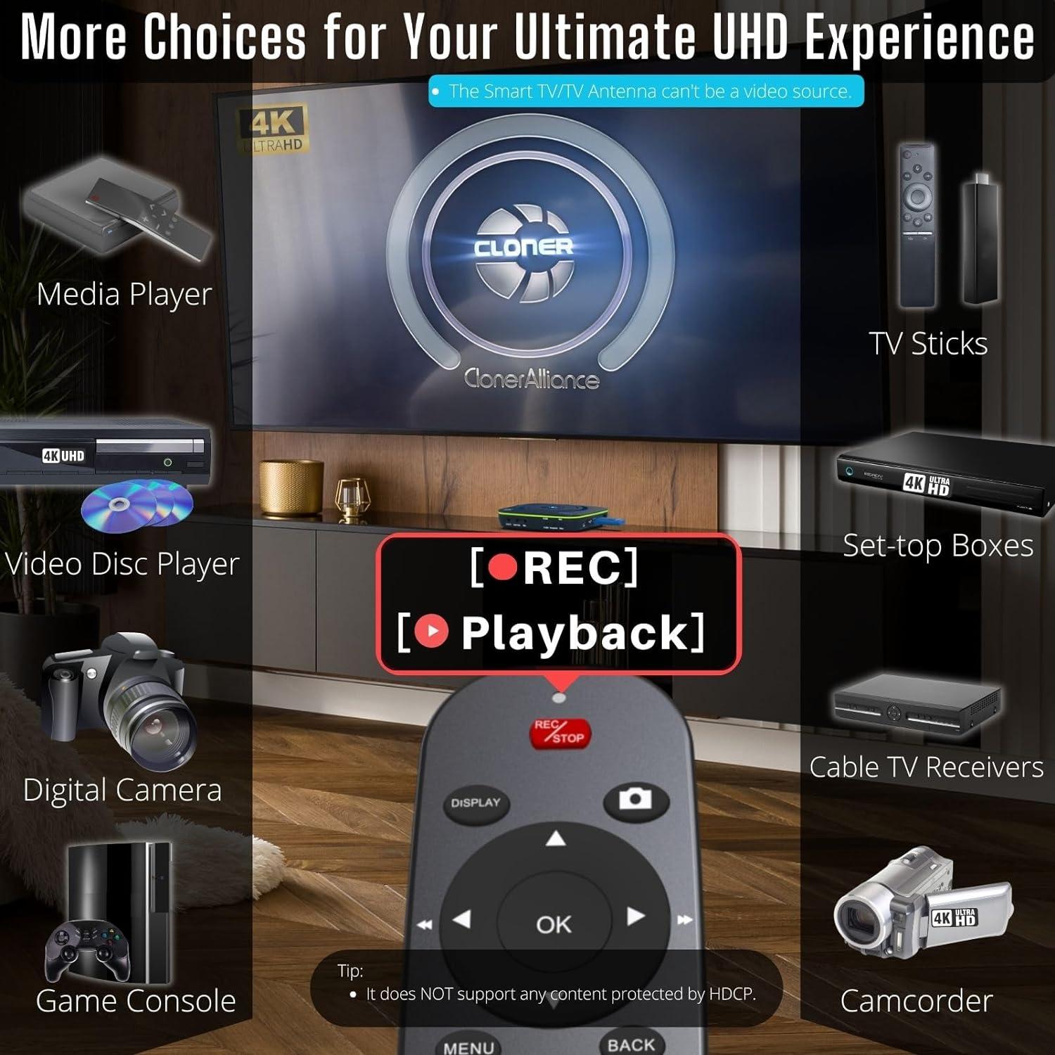 Grabadora de Video 4K ClonerAlliance UHD Pro HDMI H.265