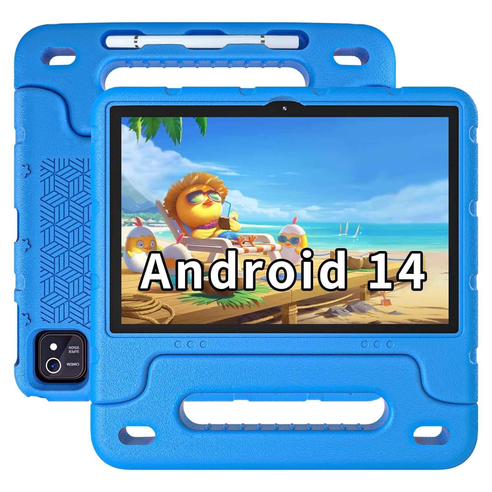 Tableta Infantil EDDBNi 10 Pulgadas 64GB Android 14 Azul