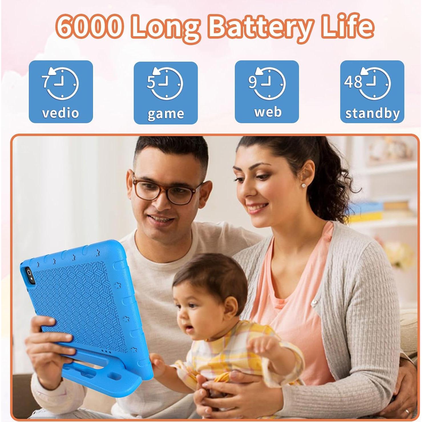 Tableta Infantil EDDBNi 10 Pulgadas 64GB Android 14 Azul