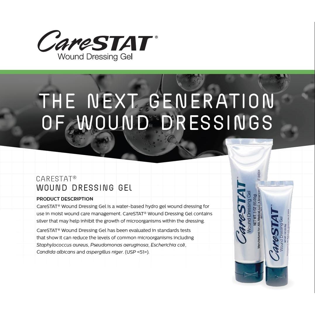 Gel de Vendaje de Heridas CareSTAT 28.35 g con Plata