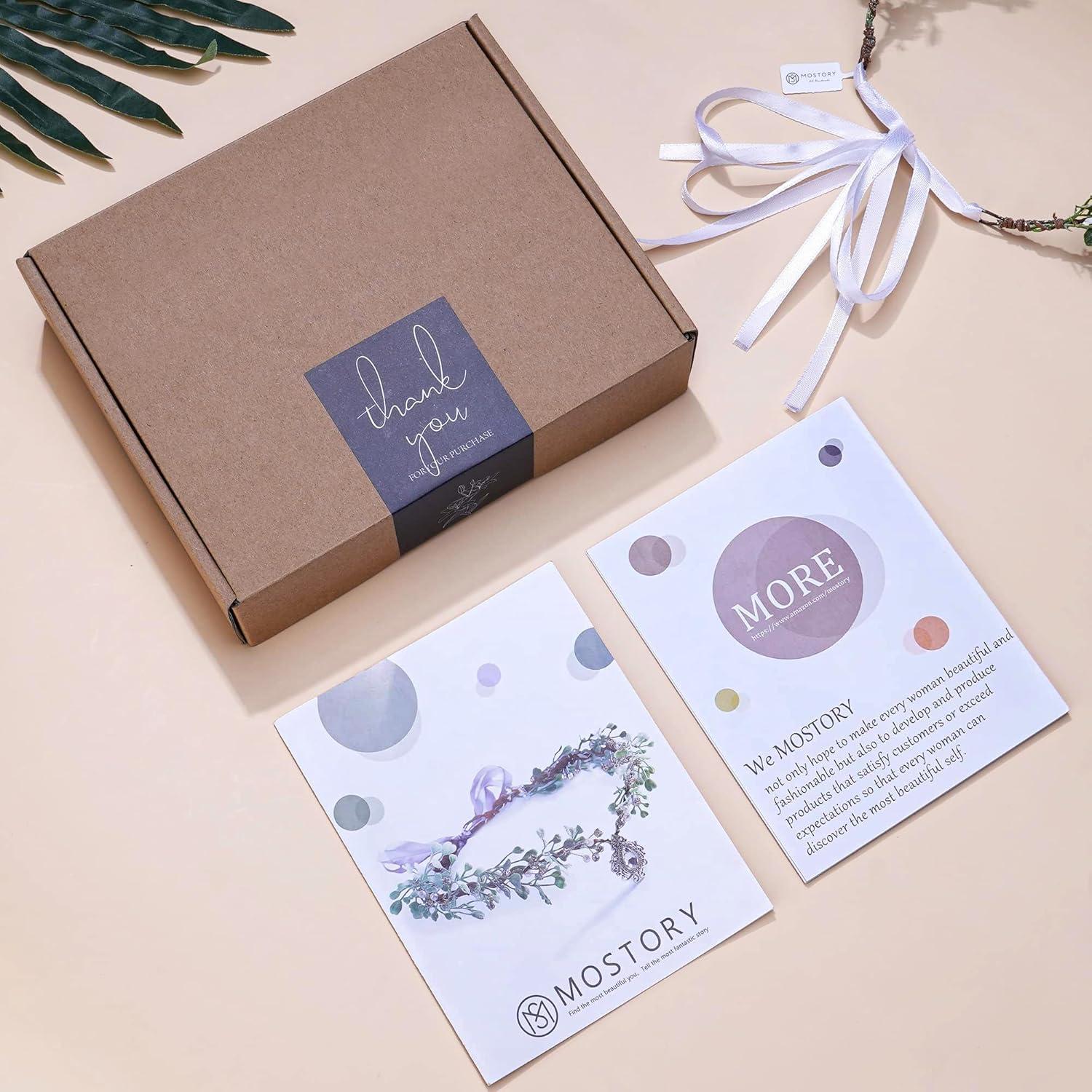 Corona de Flores de Hada MOSTORY Verde-Dorado Hecha a Mano