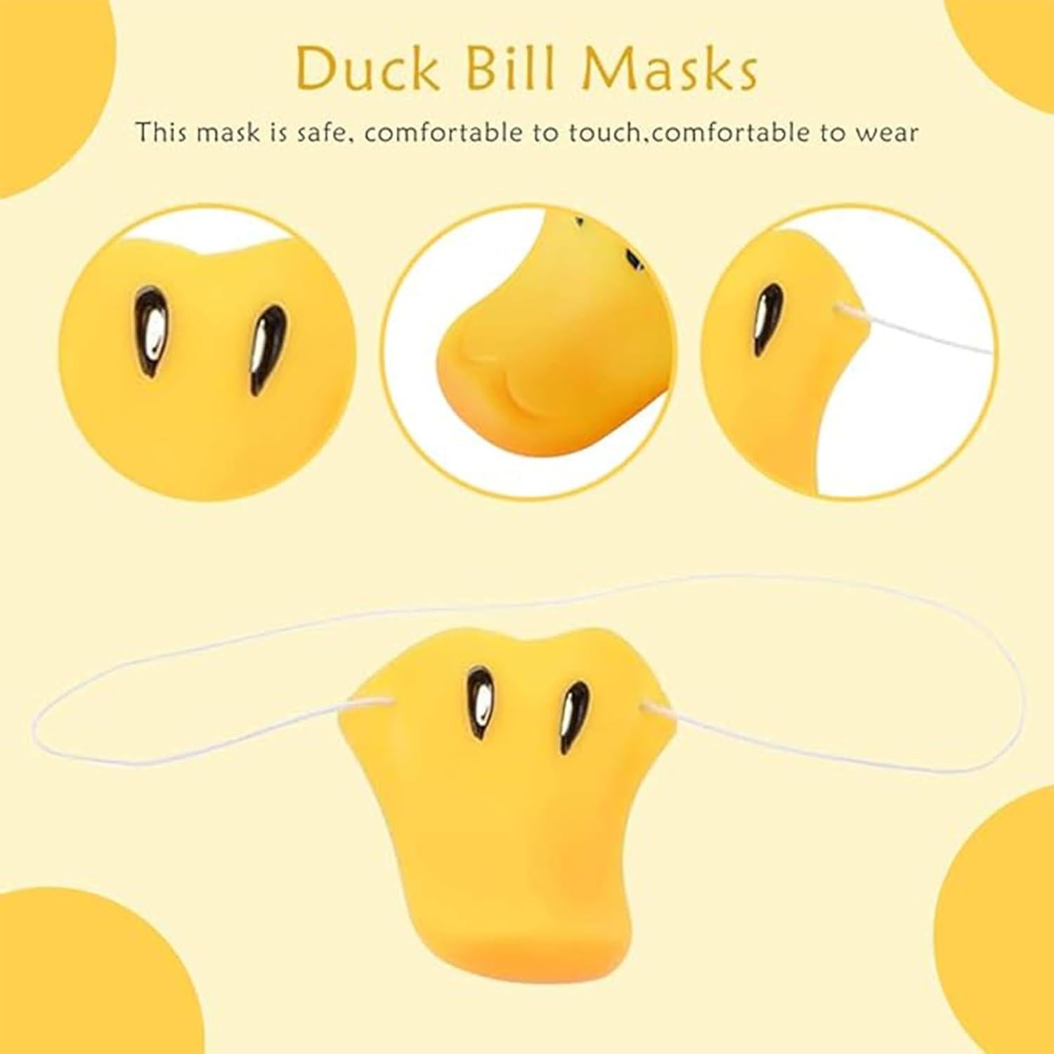 Máscaras de Pico de Pato Amarillas Jarbins - 3 Piezas
