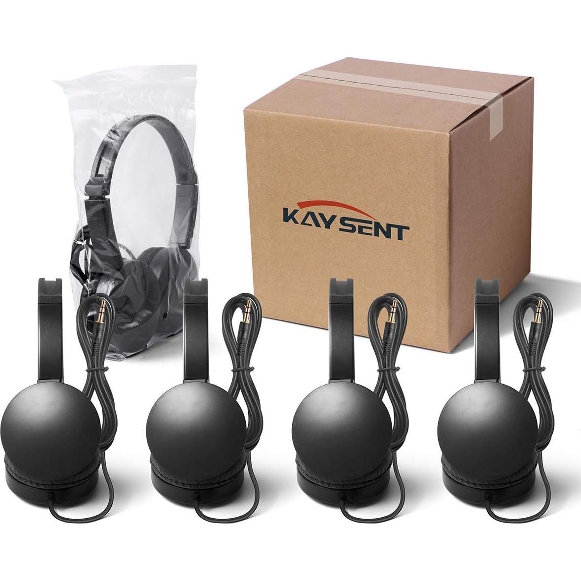 Auriculares Escolares Kaysent KHPC-12B 12 Unidades Negros