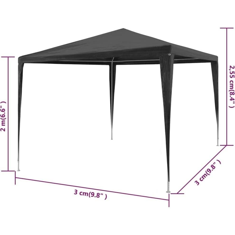 Carpa Plegable MNISDFL Antracita 2.95x2.95m Resistente UV