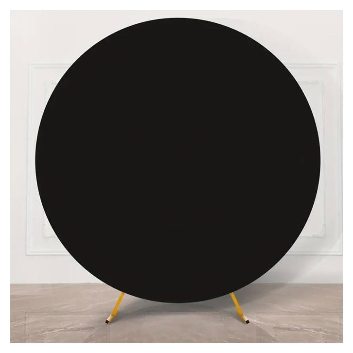 Cubierta de fondo redonda negra 2 m poliéster para eventos