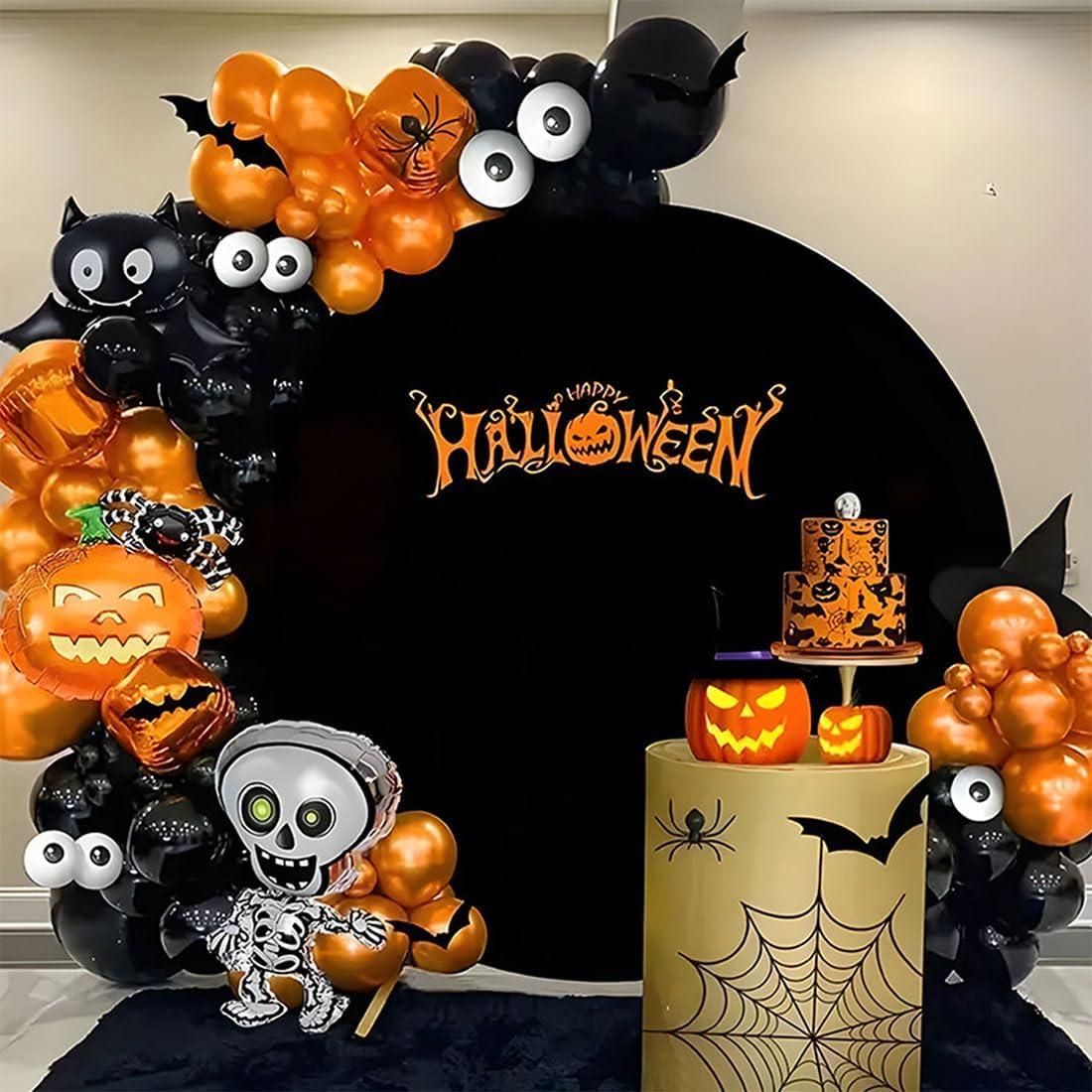 Cubierta de fondo redonda negra 2 m poliéster para eventos