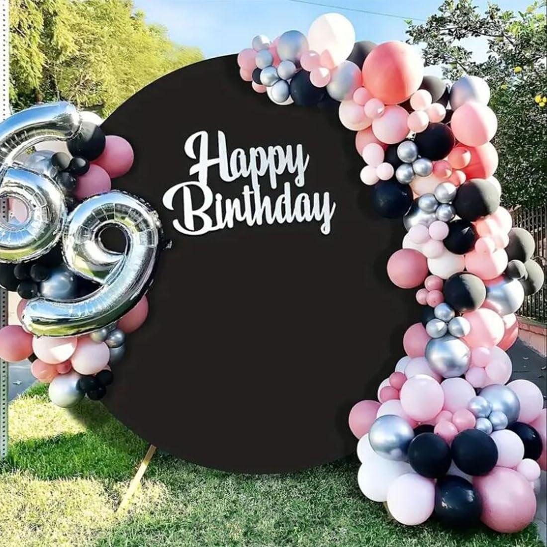 Cubierta de fondo redonda negra 2 m poliéster para eventos