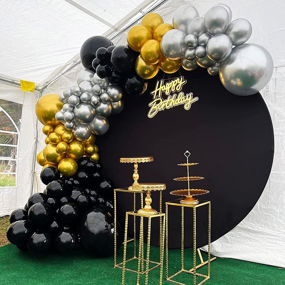 Cubierta de fondo redonda negra 2 m poliéster para eventos