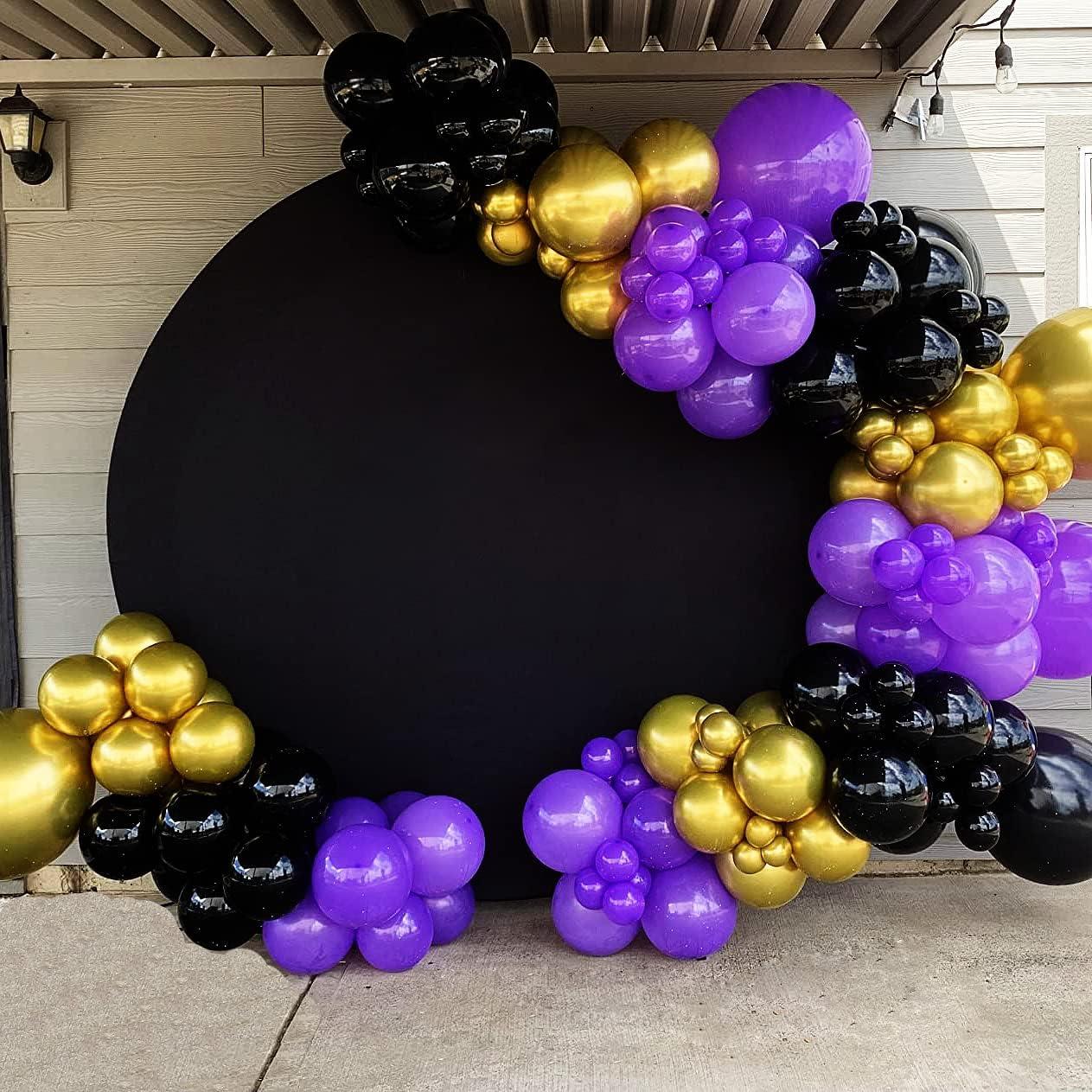 Cubierta de fondo redonda negra 2 m poliéster para eventos