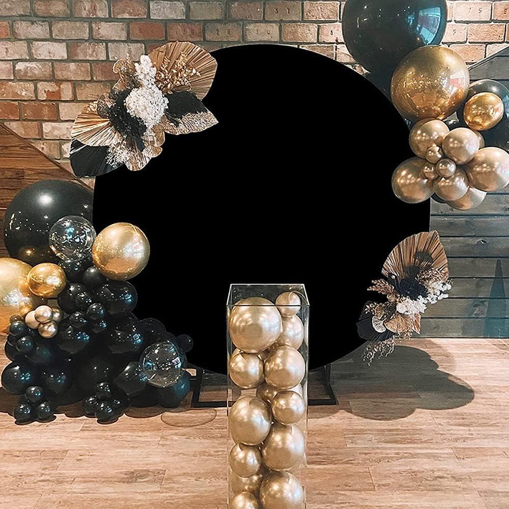 Cubierta de fondo redonda negra 2 m poliéster para eventos