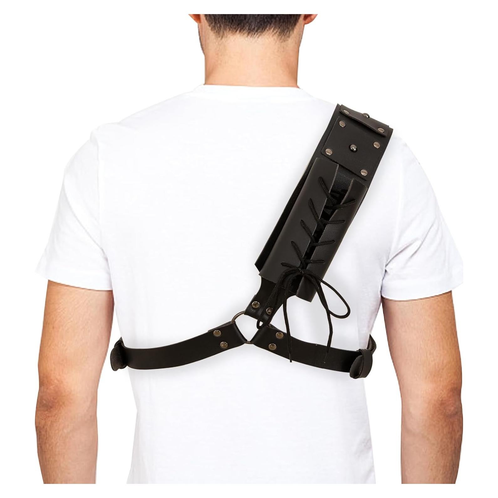 Funda de espada medieval ajustable unisex negra para cosplay