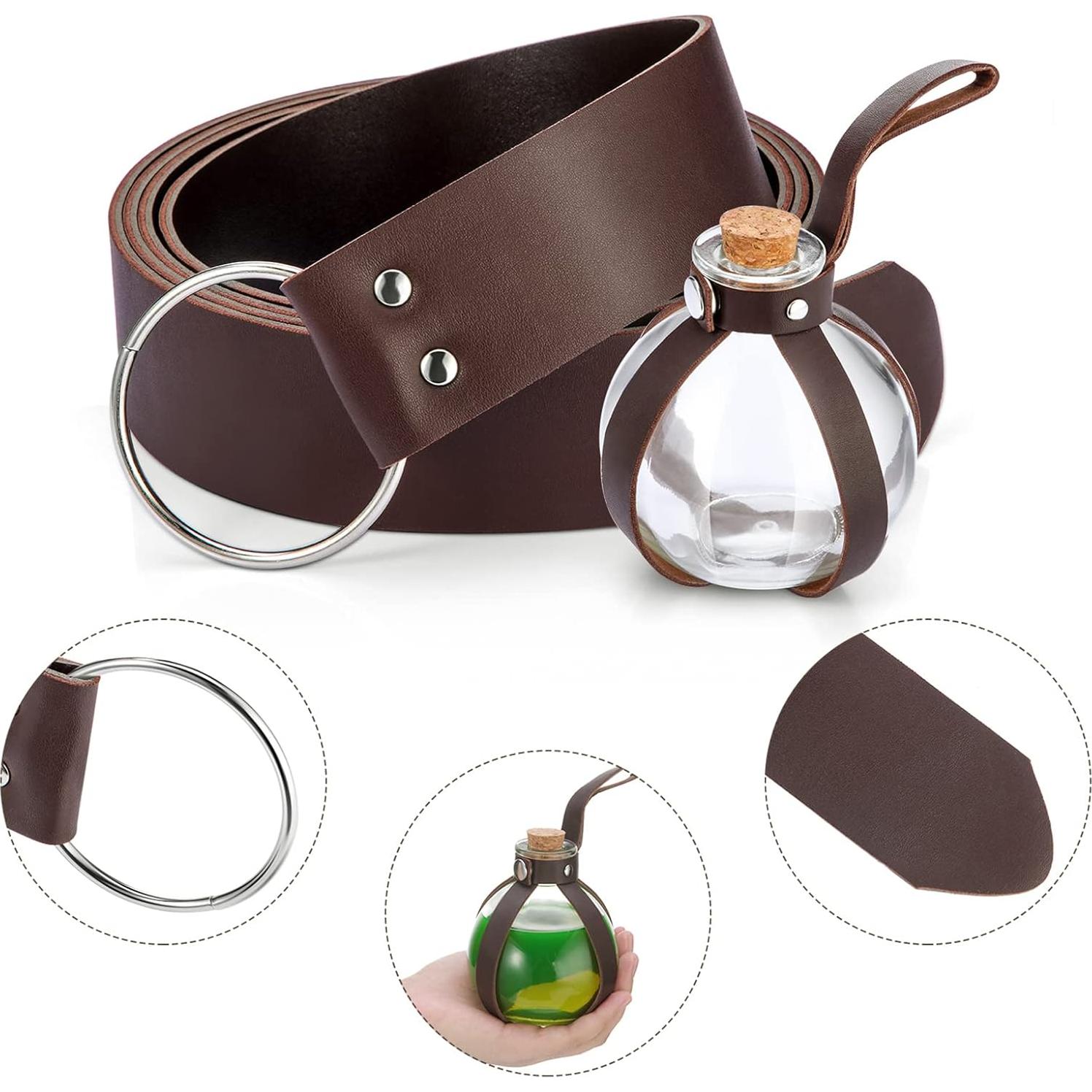 Accesorios Medievales Renaissance para Cosplay - Botella, Cinturón y Bolsa