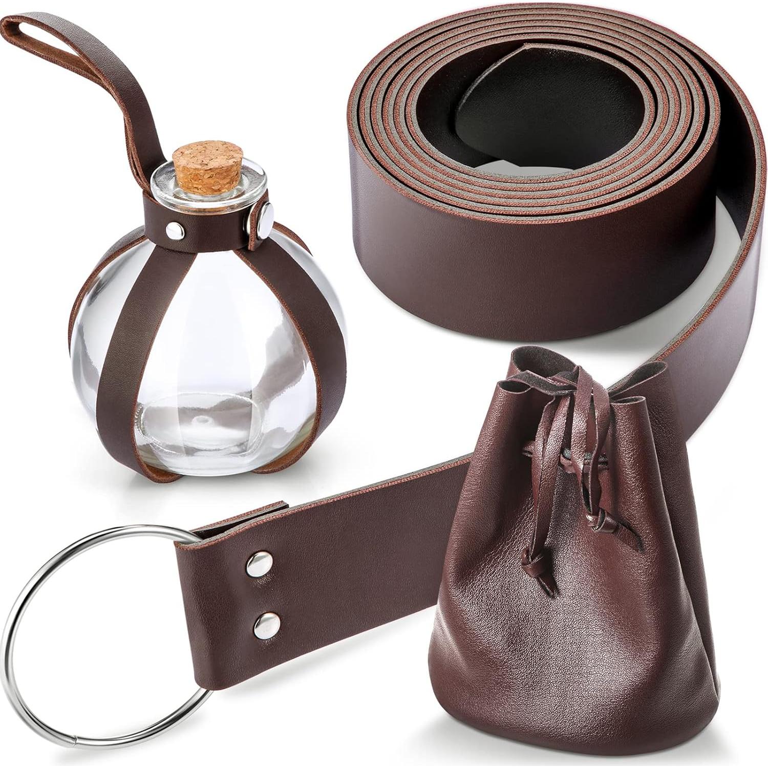 Accesorios Medievales Renaissance para Cosplay - Botella, Cinturón y Bolsa