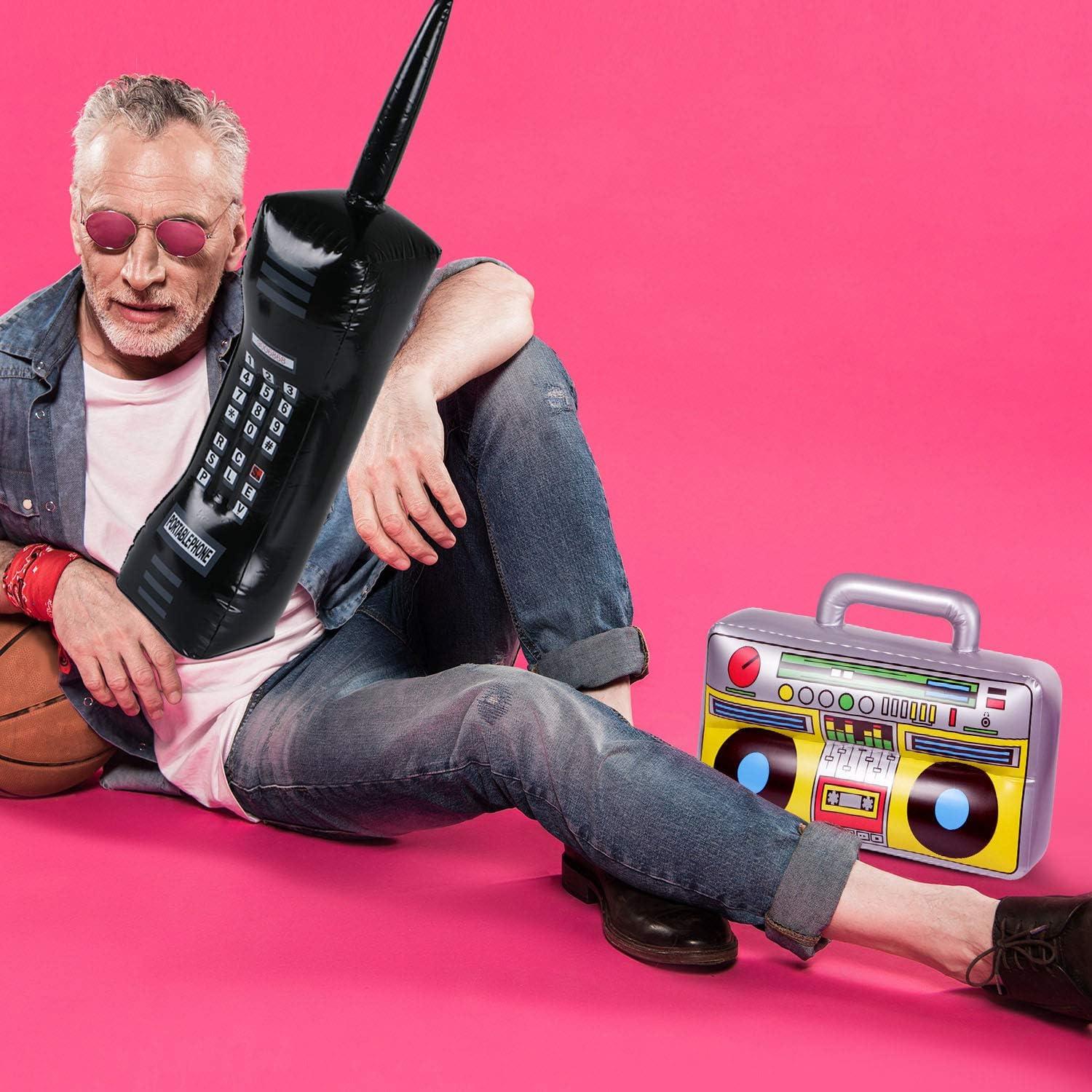 2 Piezas Boombox Inflable y Teléfono Móvil JOLLYSTYLE