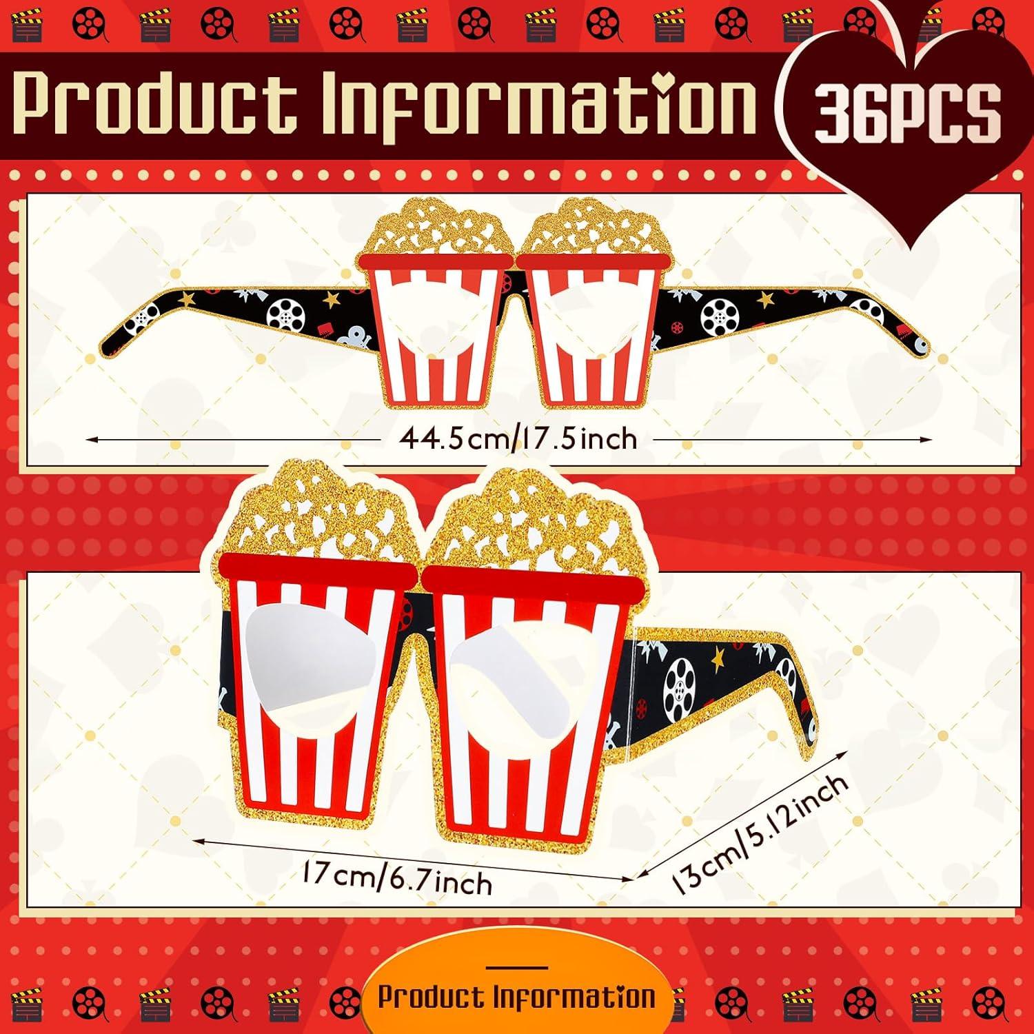 36 Gafas de Papel Multicolor Relaxgiant para Fiesta de Cine