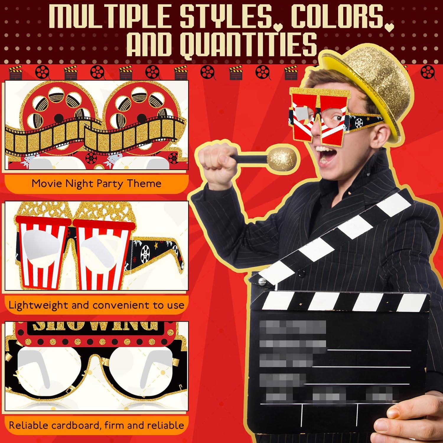 36 Gafas de Papel Multicolor Relaxgiant para Fiesta de Cine