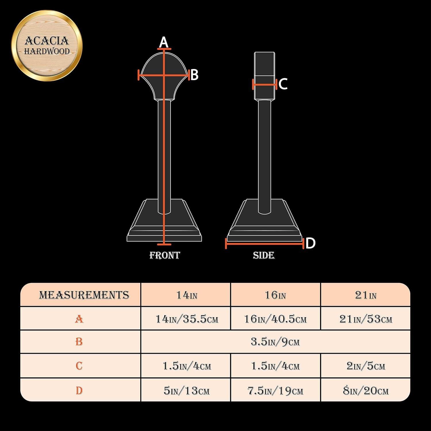 Soporte de Casco de Madera Mythrojan 40,6 cm Negro