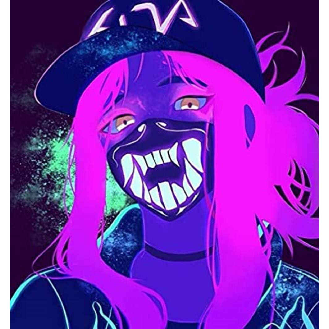 Máscara de Cosplay Zorro K/DA Akali Algodón Talla Única