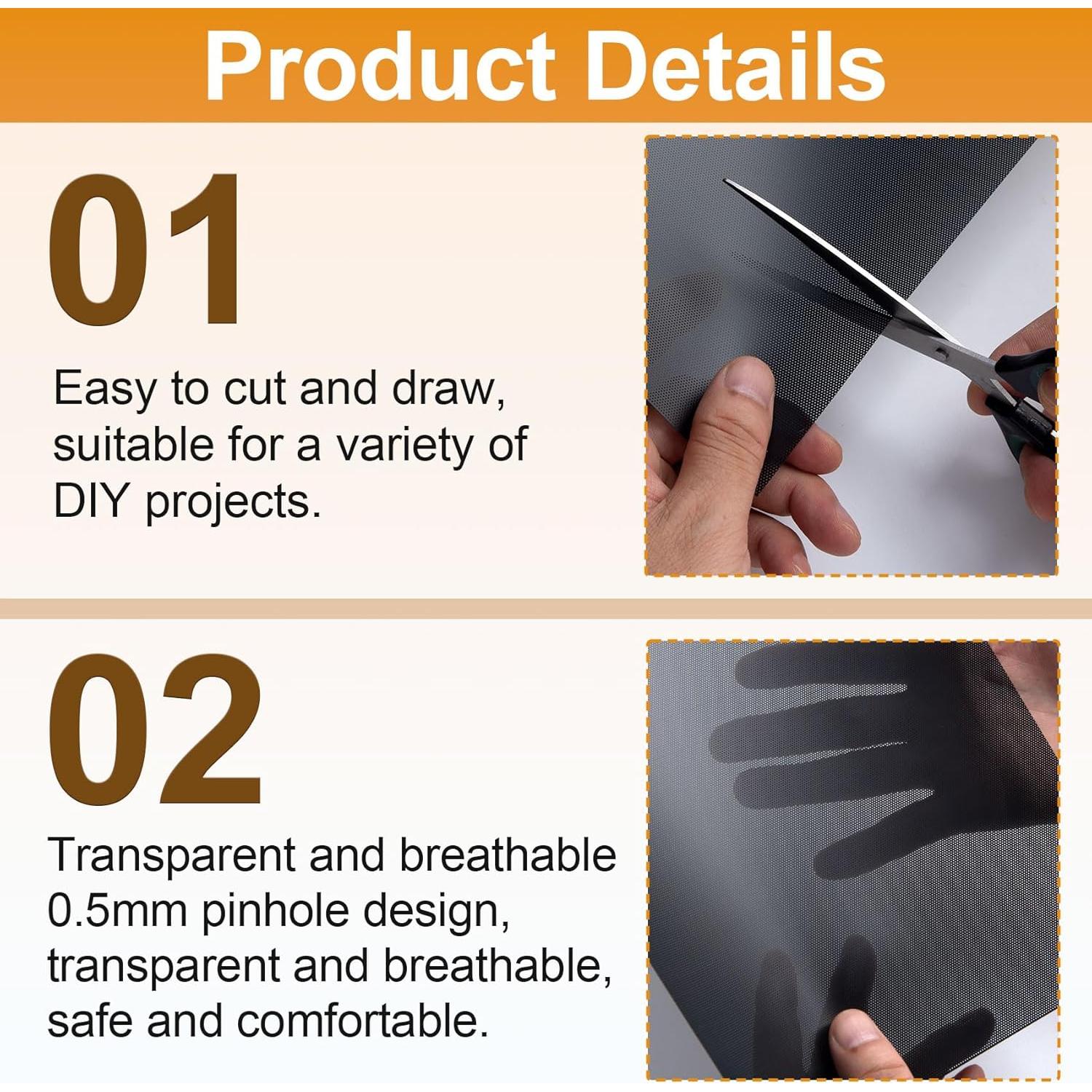 PAGOW Malla de Ojos de Fursuit 10 Hojas PVC 30x20 cm