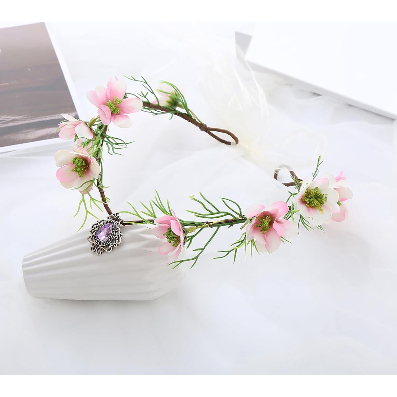 Corona Floral Vivivalue Diadema Ajustable para Fiesta