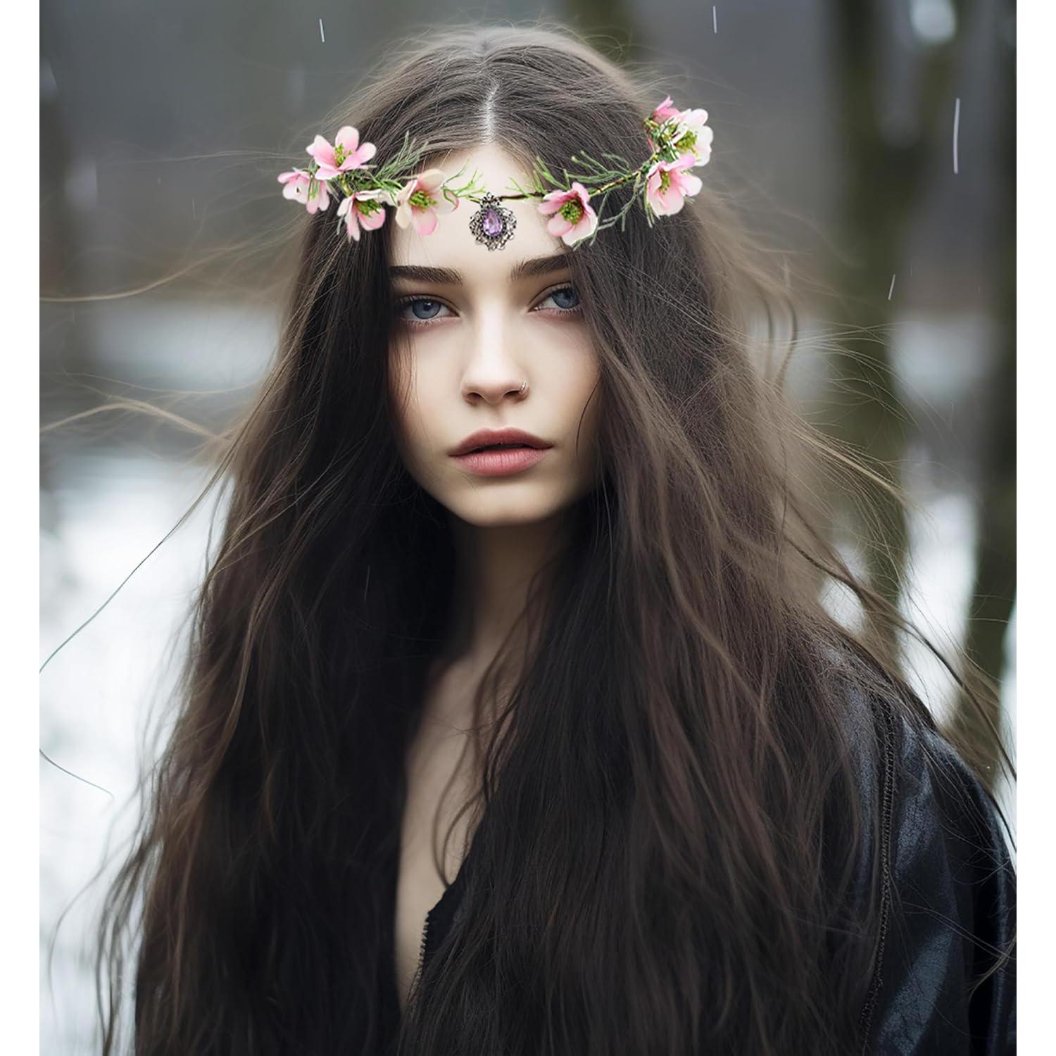 Corona Floral Vivivalue Diadema Ajustable para Fiesta