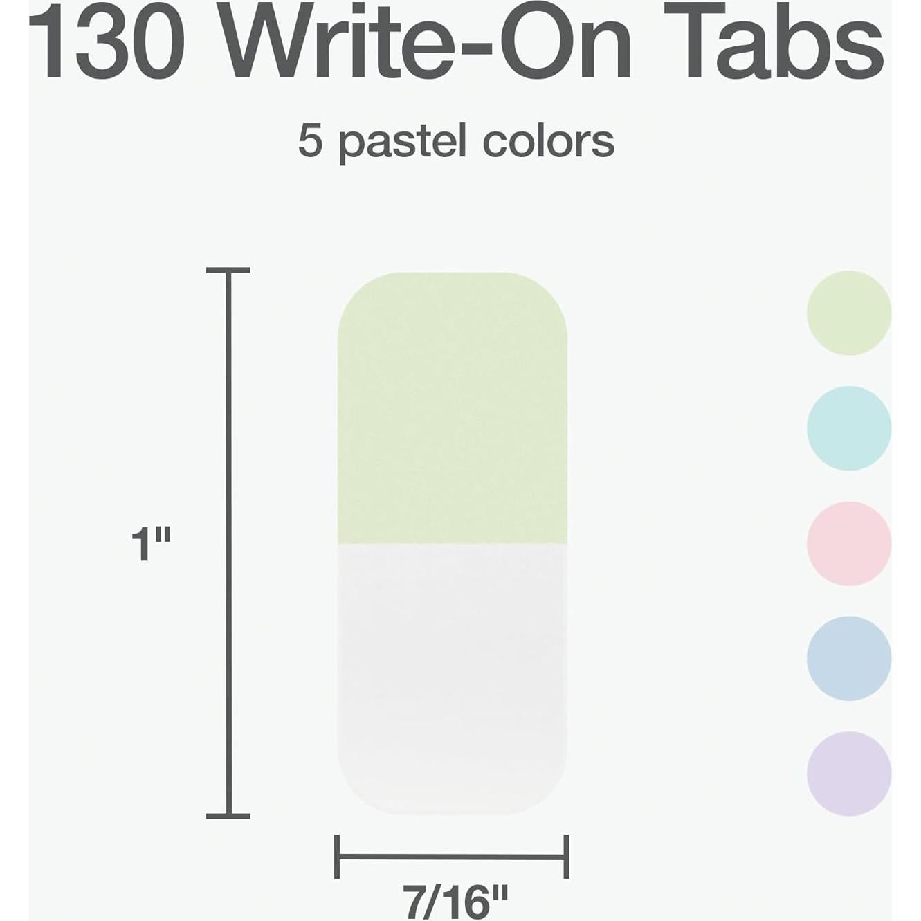 Pestañas Adhesivas Esquinas Redi-Tag 130 Unidades Pastel