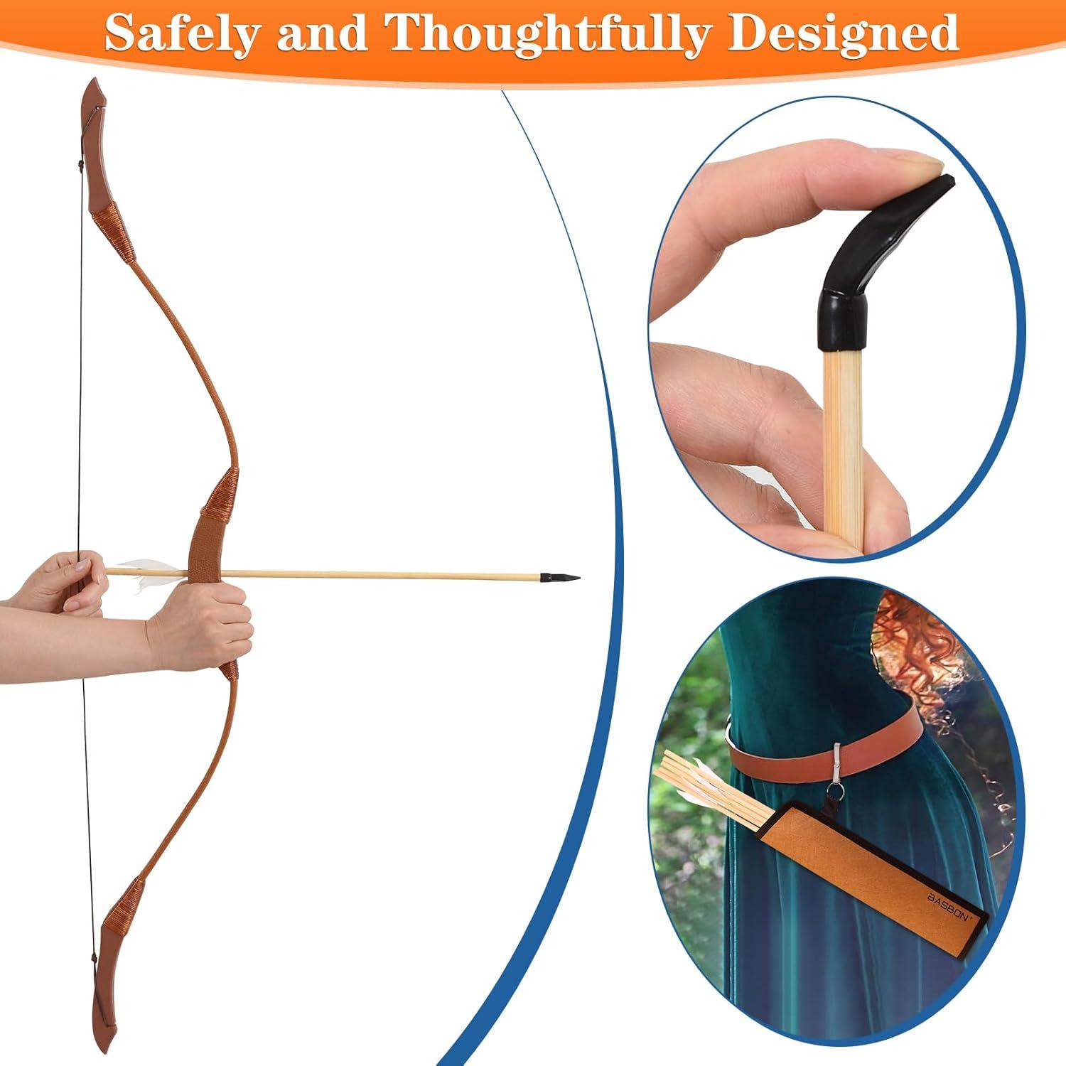 Juego de Arco y Flecha Basbon BA40Z para Niños - 5 Flechas