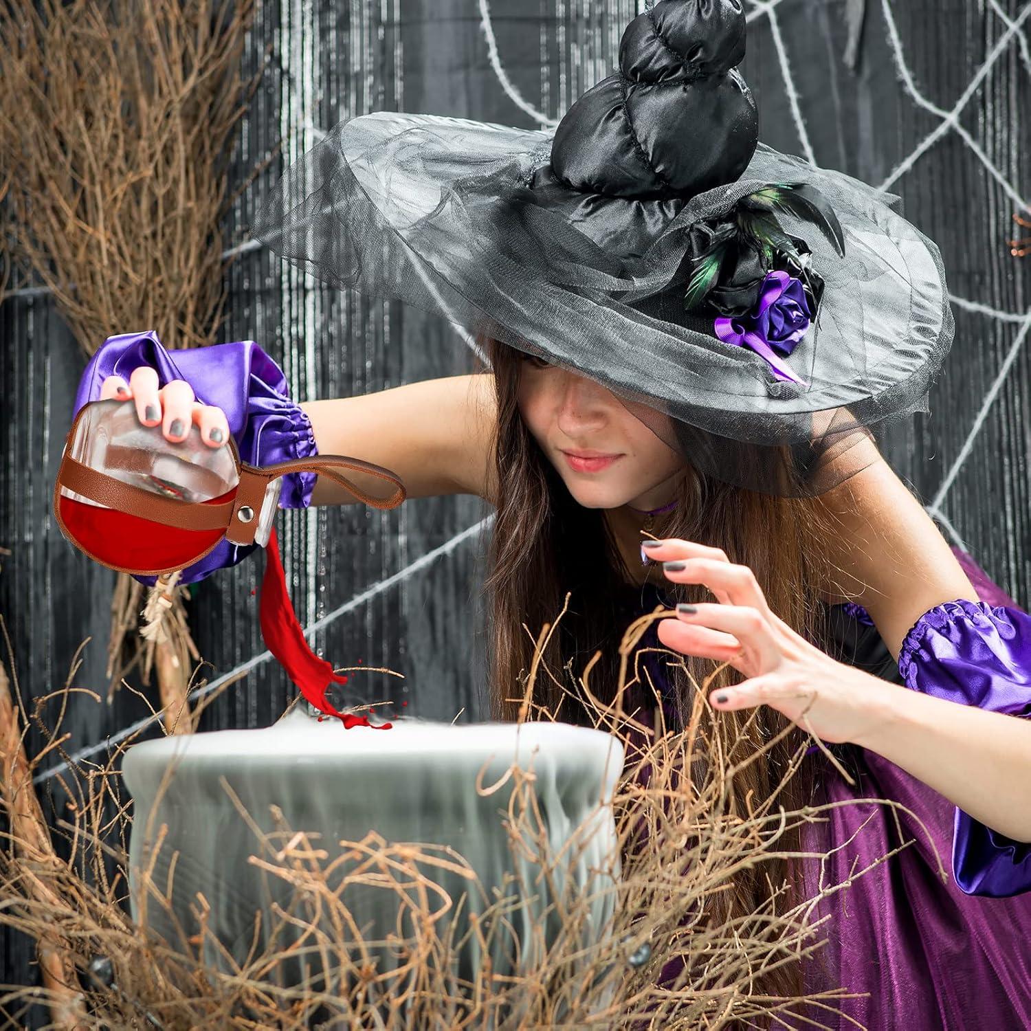 Botellas de Poción Patelai 6 Pcs con Cinturón de Cuero Sintético