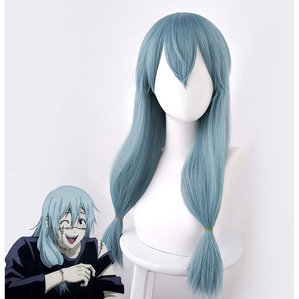 Peluca Mahito Azul 65 cm Fibras Resistentes al Calor