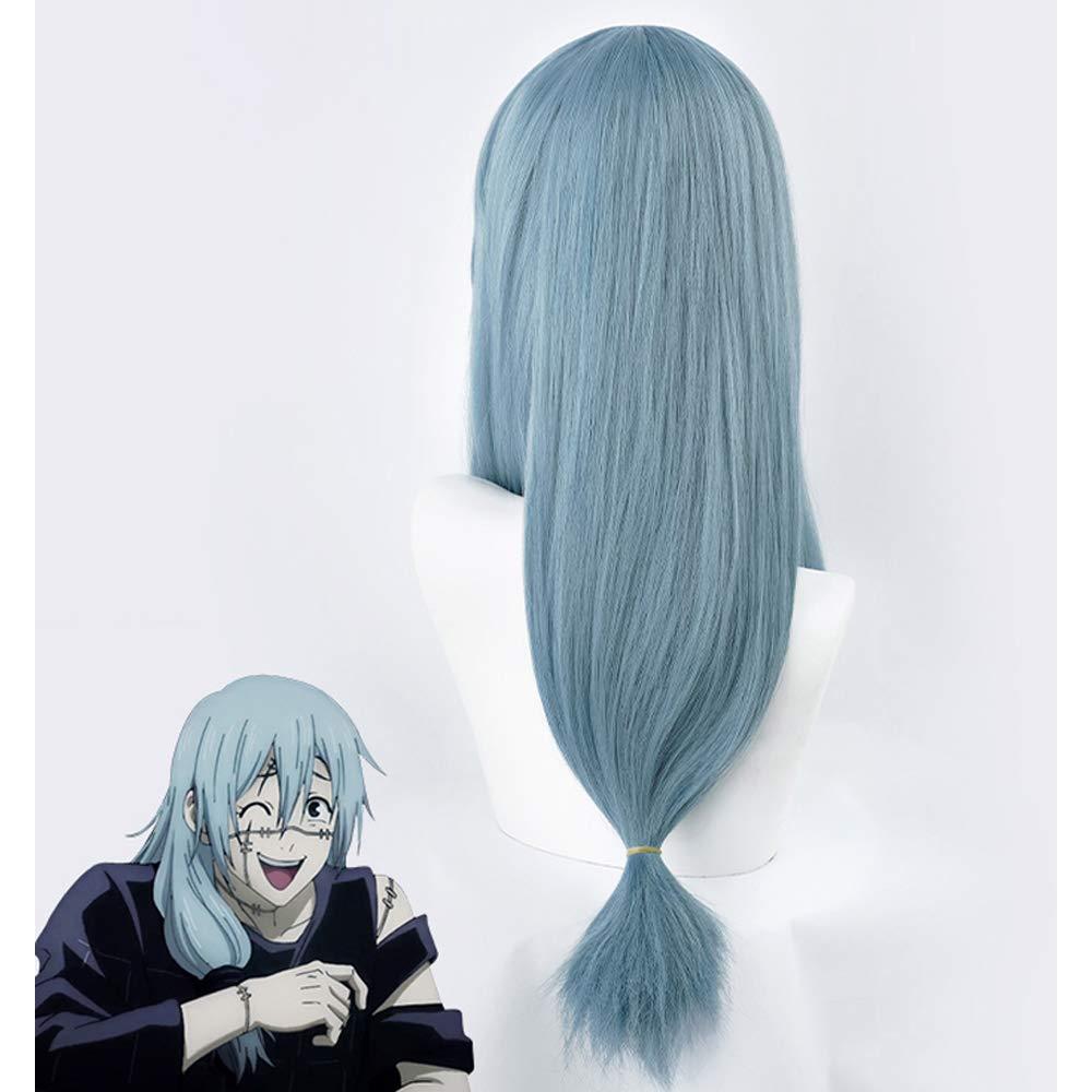 Peluca Mahito Azul 65 cm Fibras Resistentes al Calor