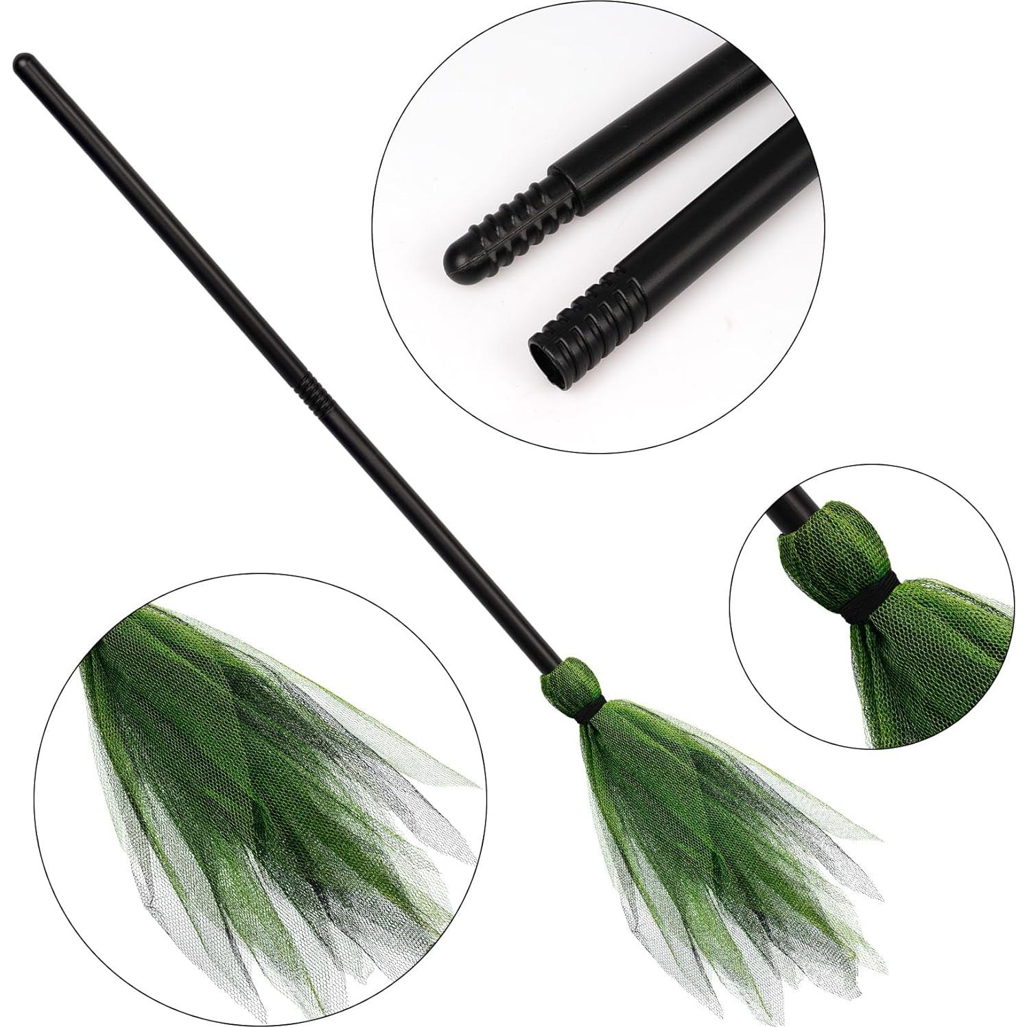 3 Escobas de Bruja de Halloween Jmkcoz - Plástico 90 cm