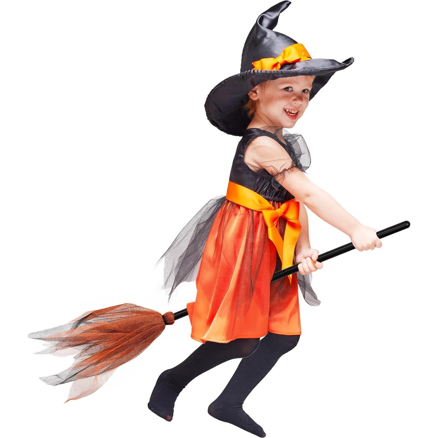 3 Escobas de Bruja de Halloween Jmkcoz - Plástico 90 cm