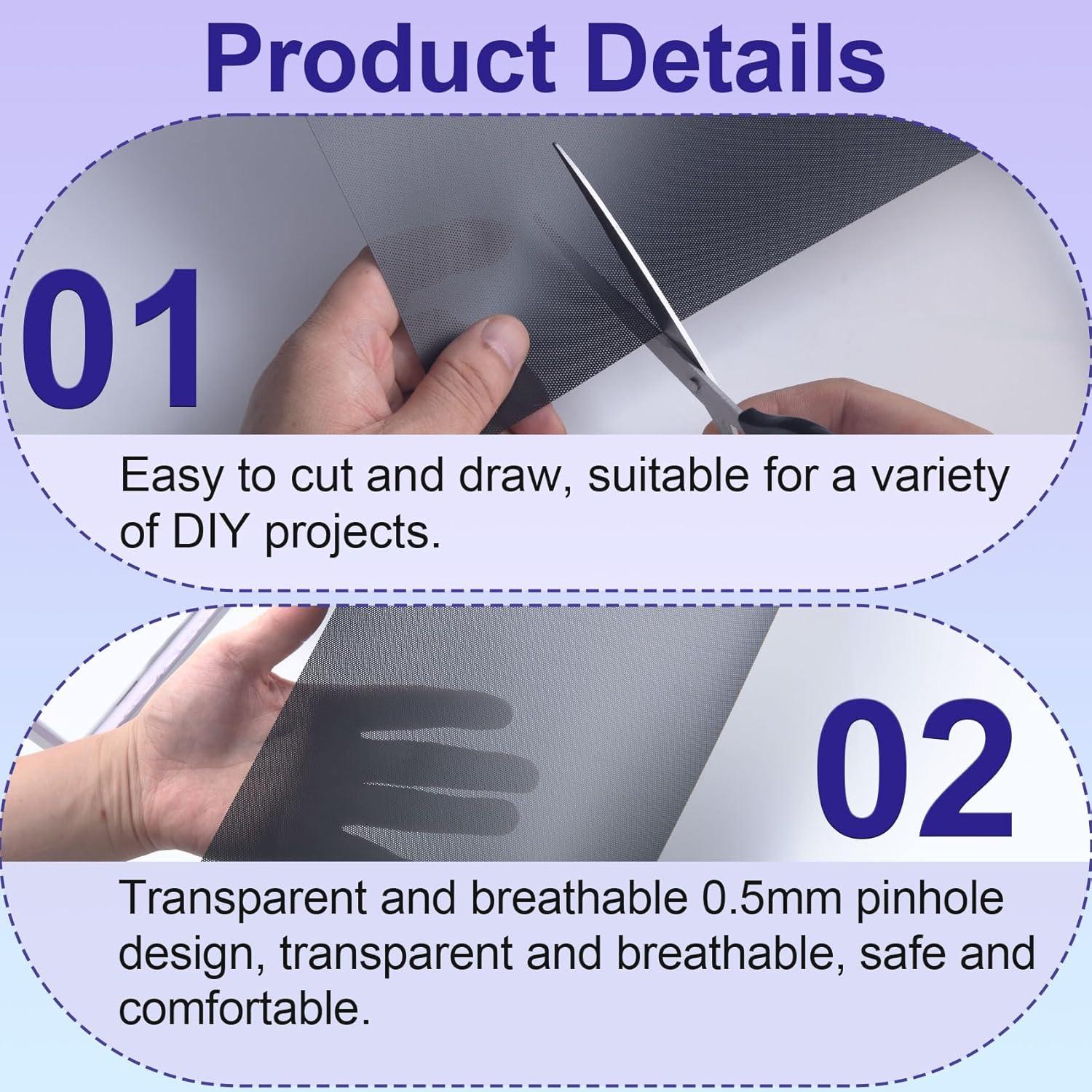 Malla de Ojos para Fursuit STSTR 5 Hojas PVC Negro 300x200mm