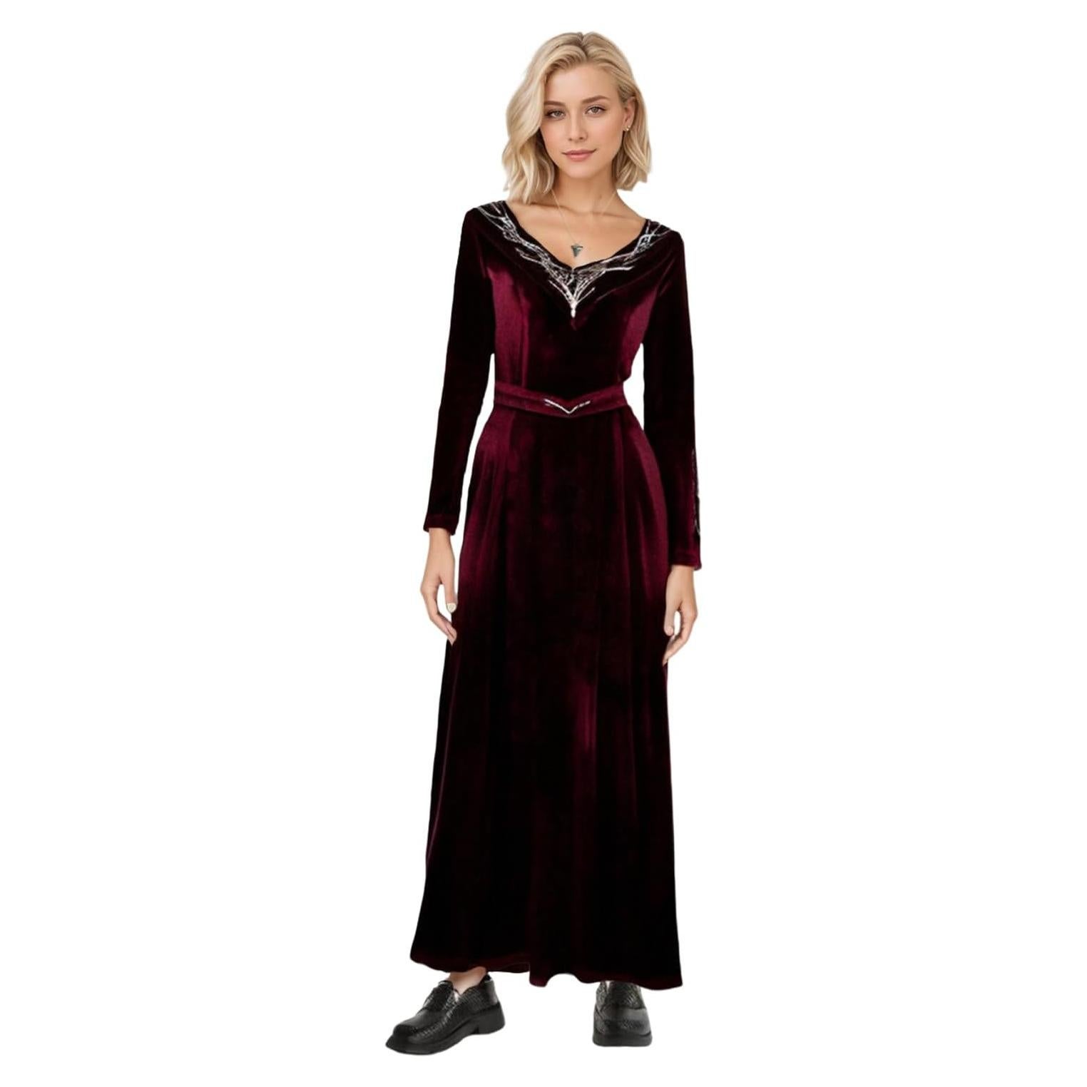 Vestido de Cosplay Rhaenyra Rojo para Mujeres con Accesorios