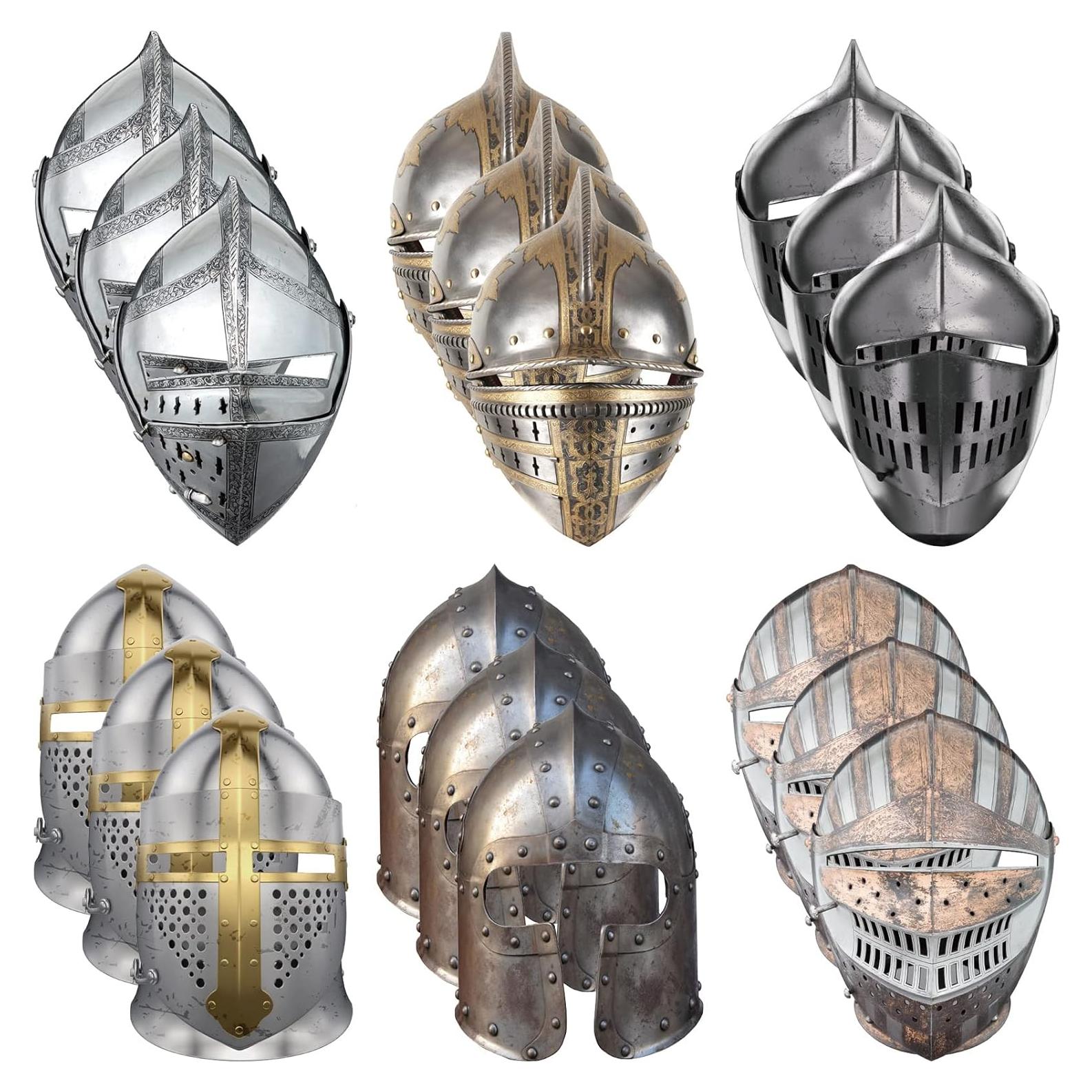 18 Máscaras de Caballero Medieval Zhanmai para Fiesta y Cosplay