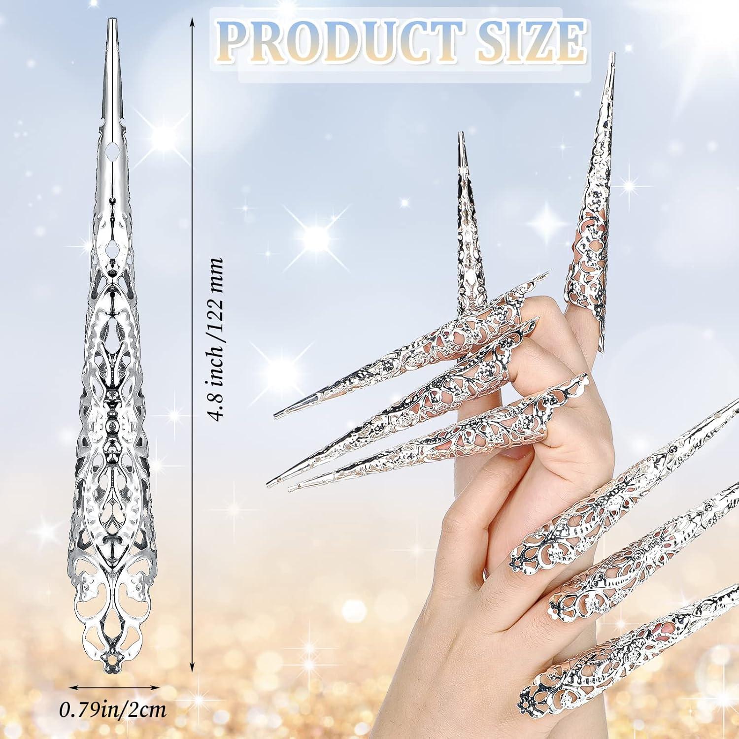 20 Anillos de Garra de Uña de Halloween Leelosp Plata