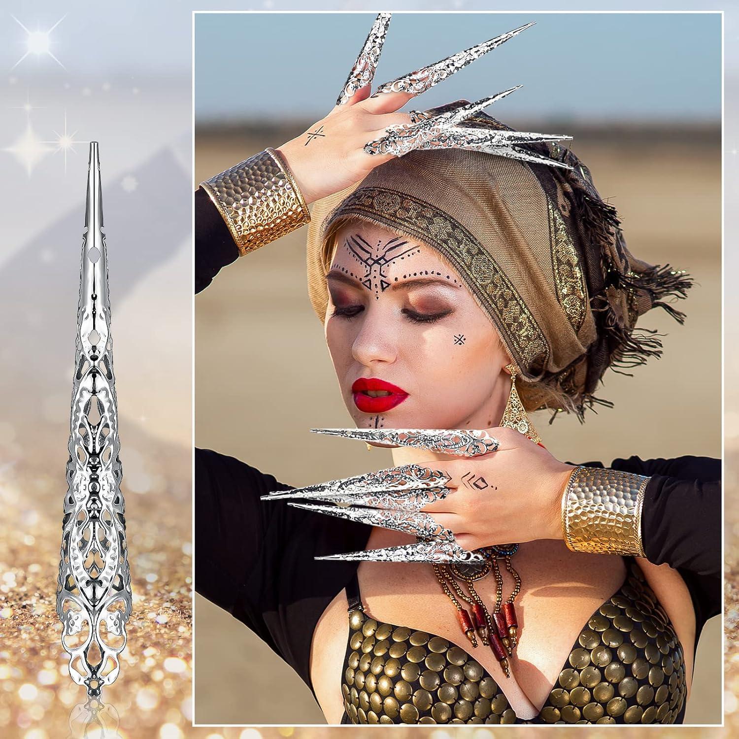 20 Anillos de Garra de Uña de Halloween Leelosp Plata