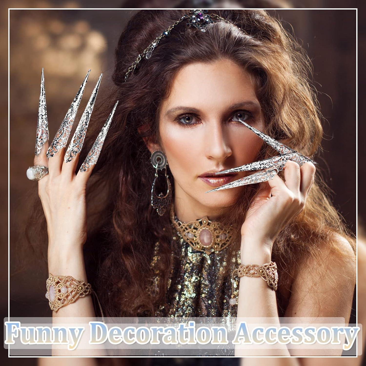 20 Anillos de Garra de Uña de Halloween Leelosp Plata