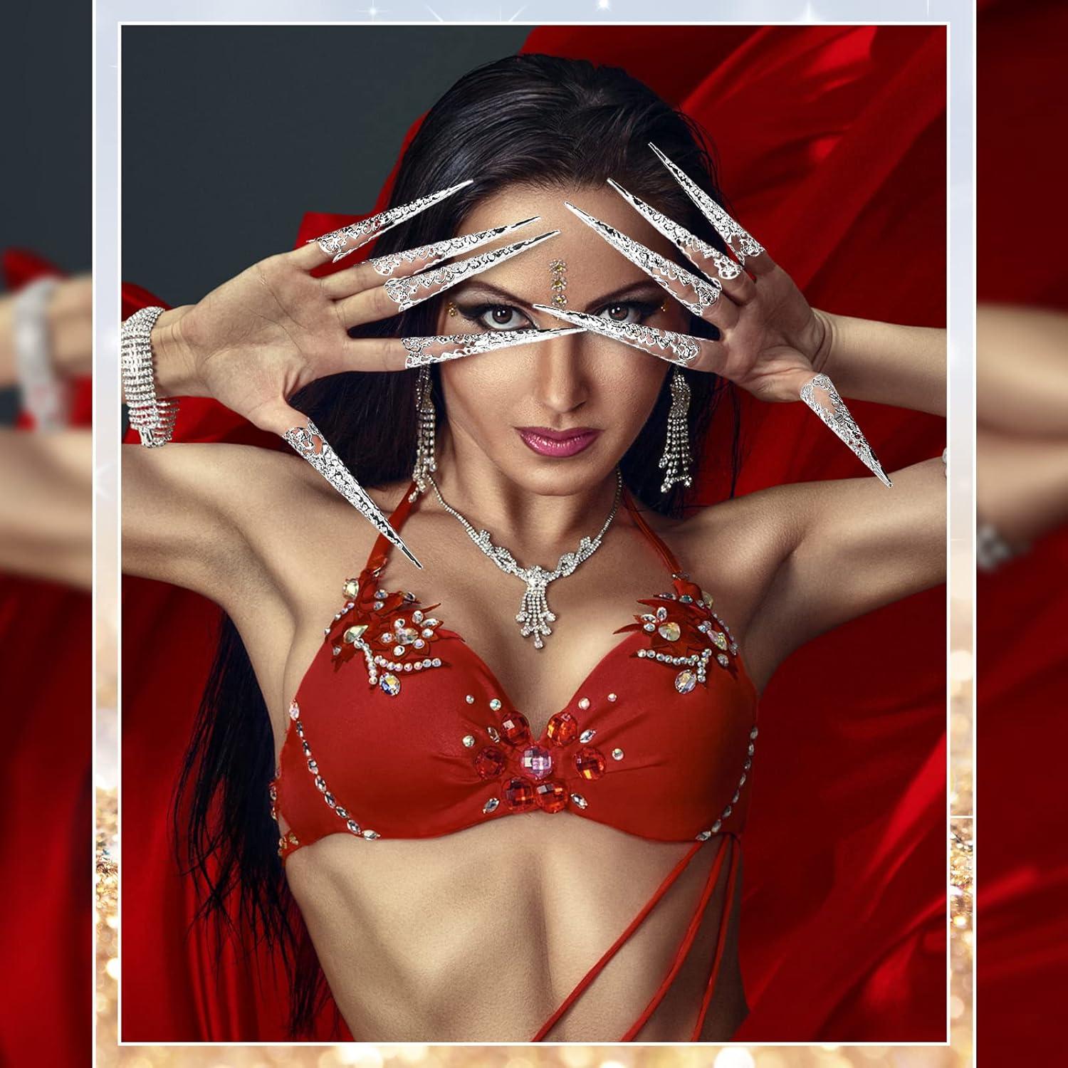 20 Anillos de Garra de Uña de Halloween Leelosp Plata