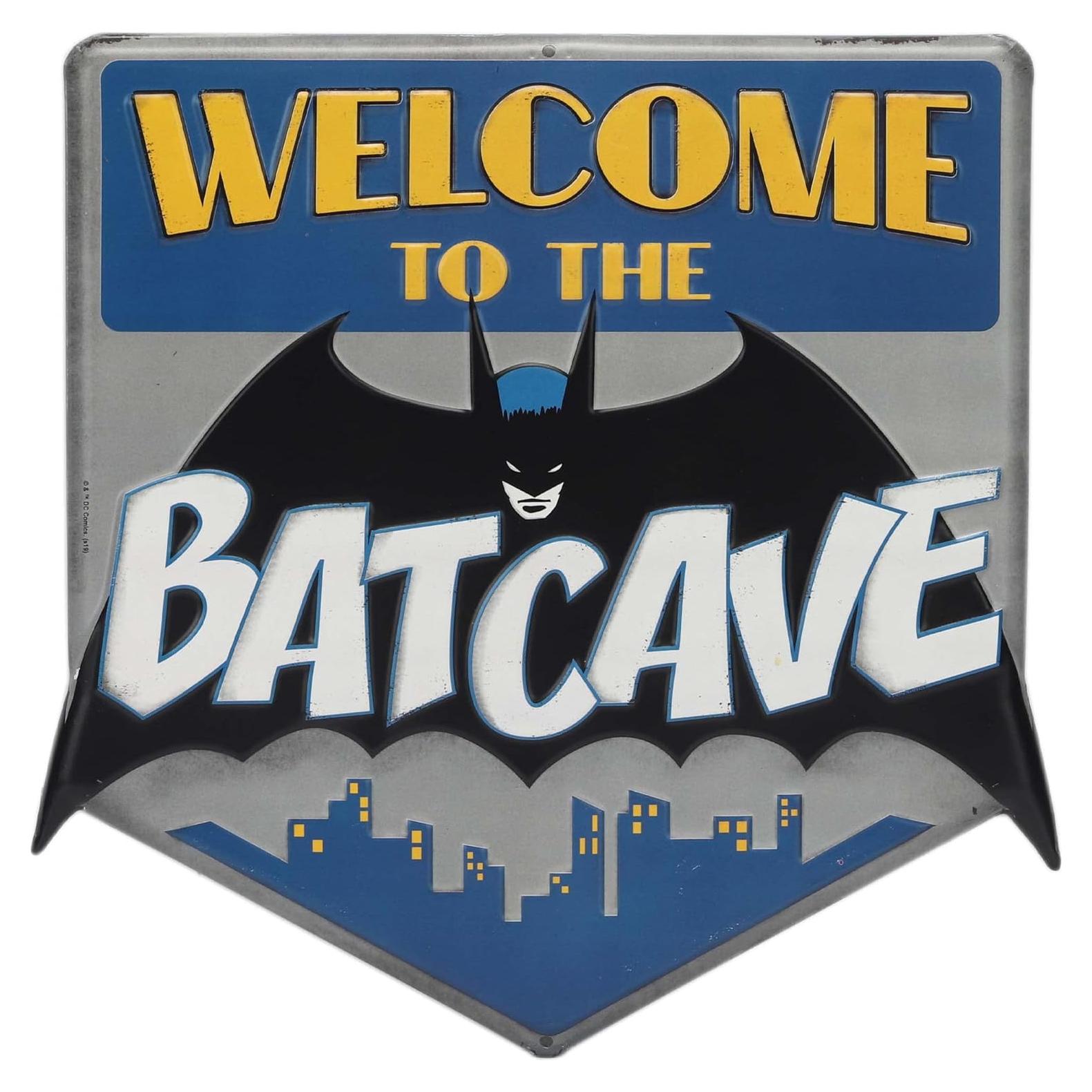 Cartel de Metal Embosado Batman 30x30 cm Vintage