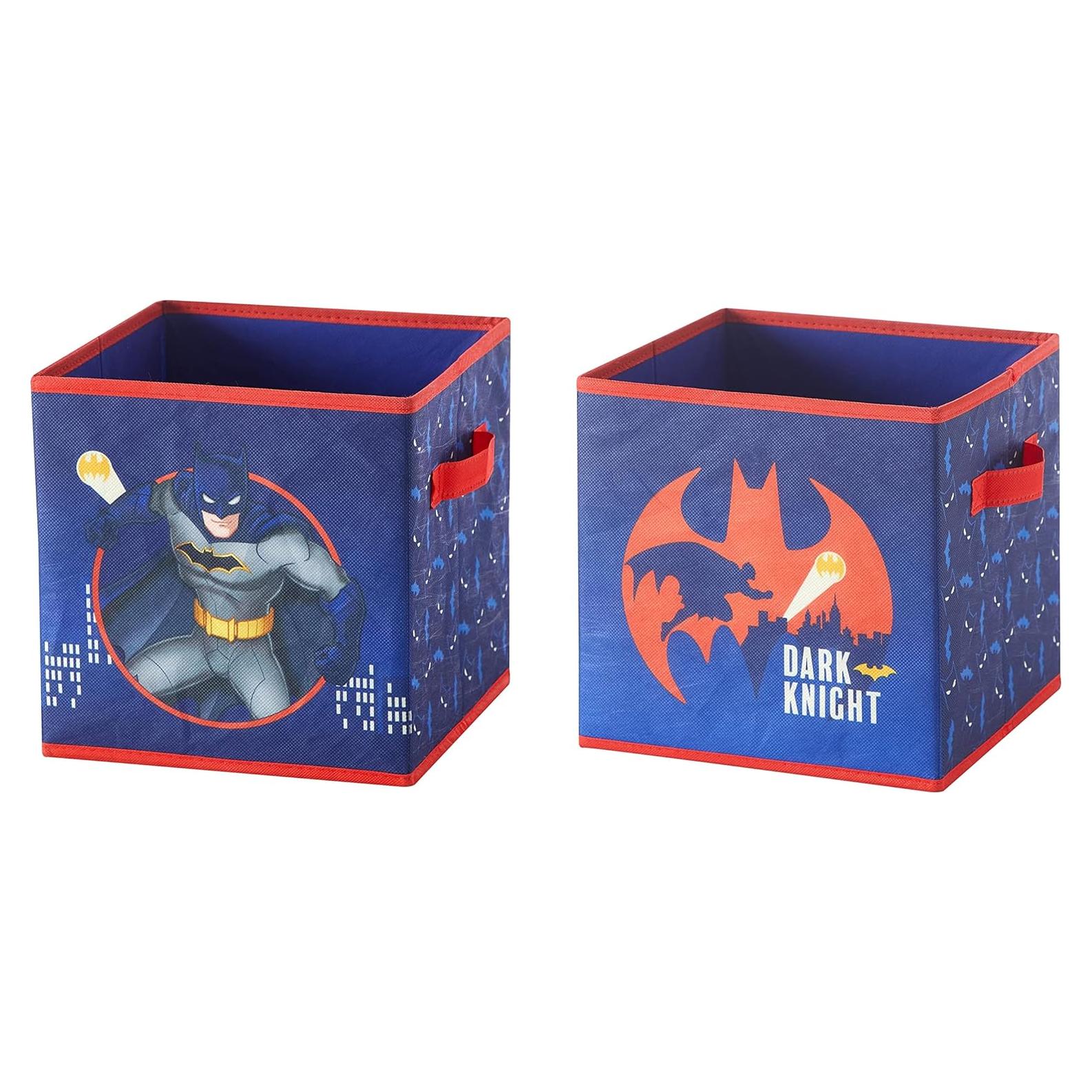 Conjunto 2 Cubos Almacenamiento Batman Idea Nuova 25x25 cm