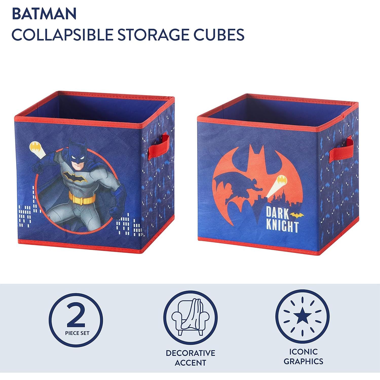 Conjunto 2 Cubos Almacenamiento Batman Idea Nuova 25x25 cm