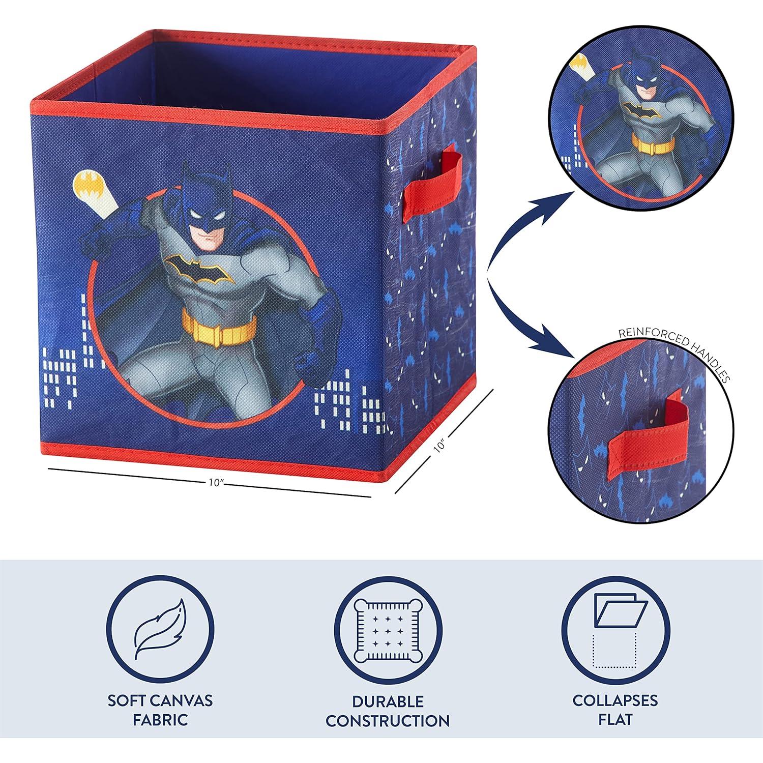 Conjunto 2 Cubos Almacenamiento Batman Idea Nuova 25x25 cm