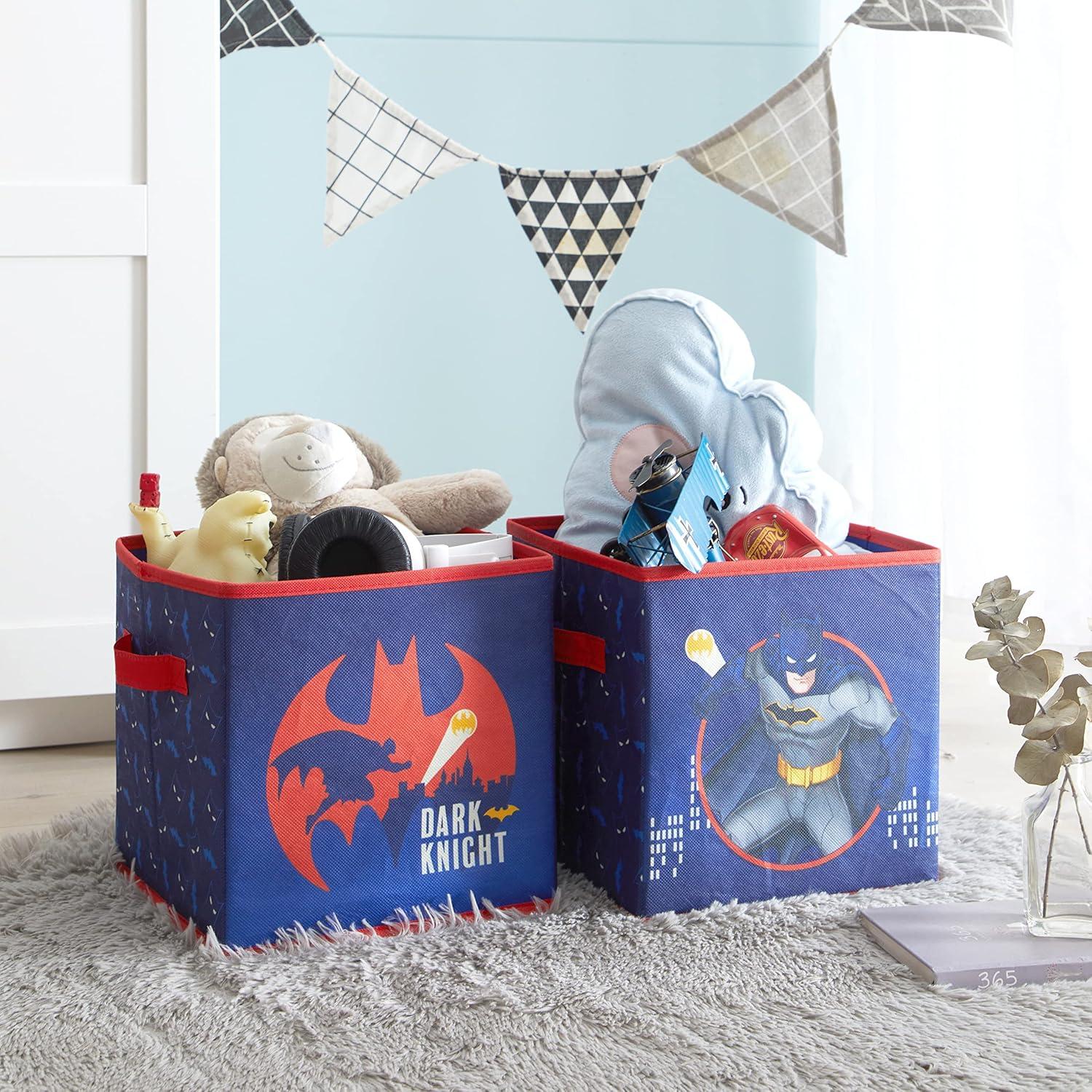 Conjunto 2 Cubos Almacenamiento Batman Idea Nuova 25x25 cm